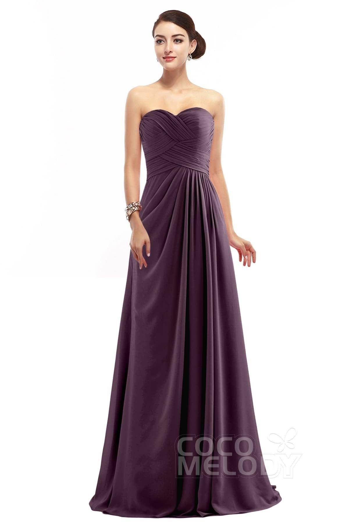 Sheath Floor Length Chiffon Bridesmaid Dress COZF1401D