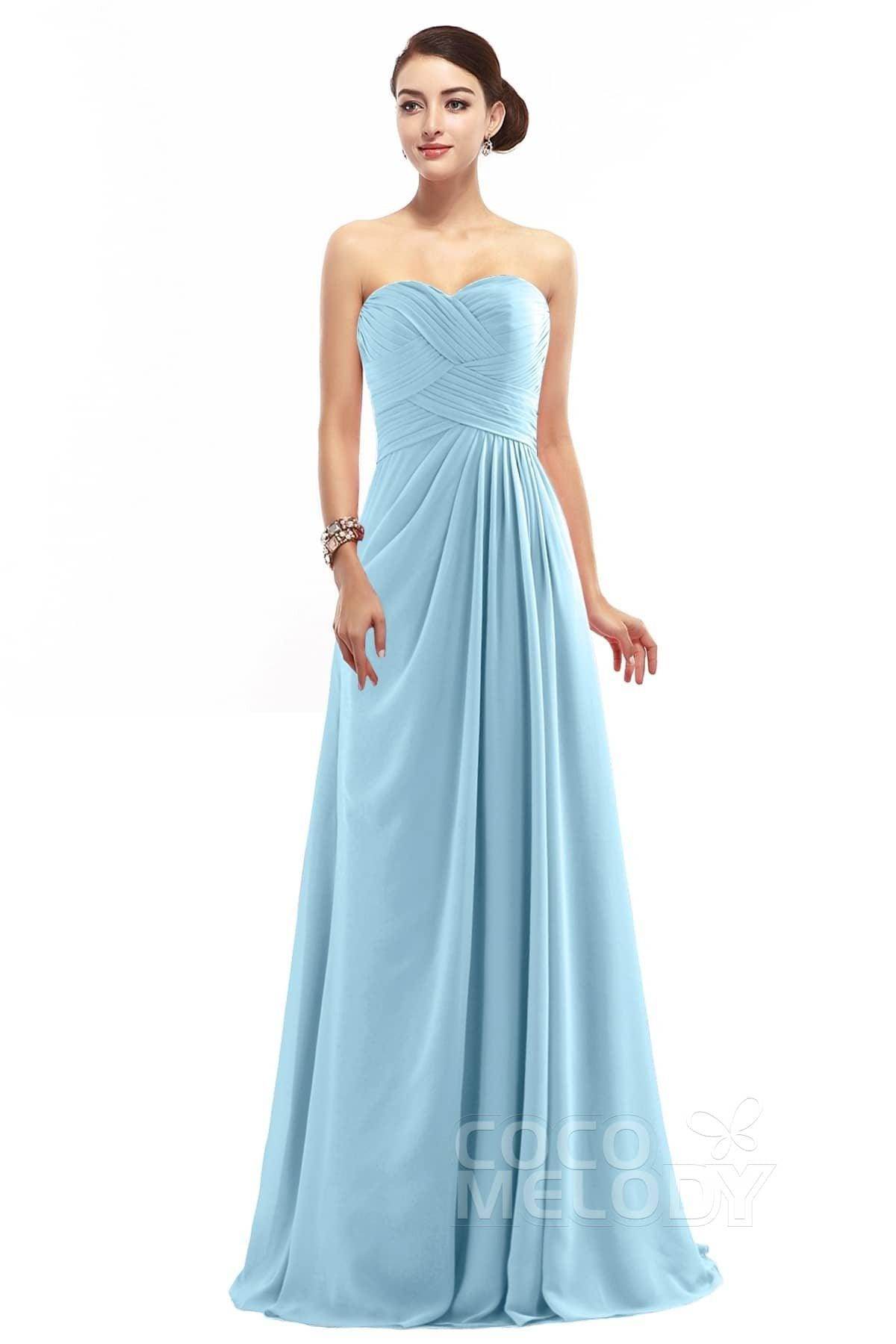 Sheath Floor Length Chiffon Bridesmaid Dress COZF1401D