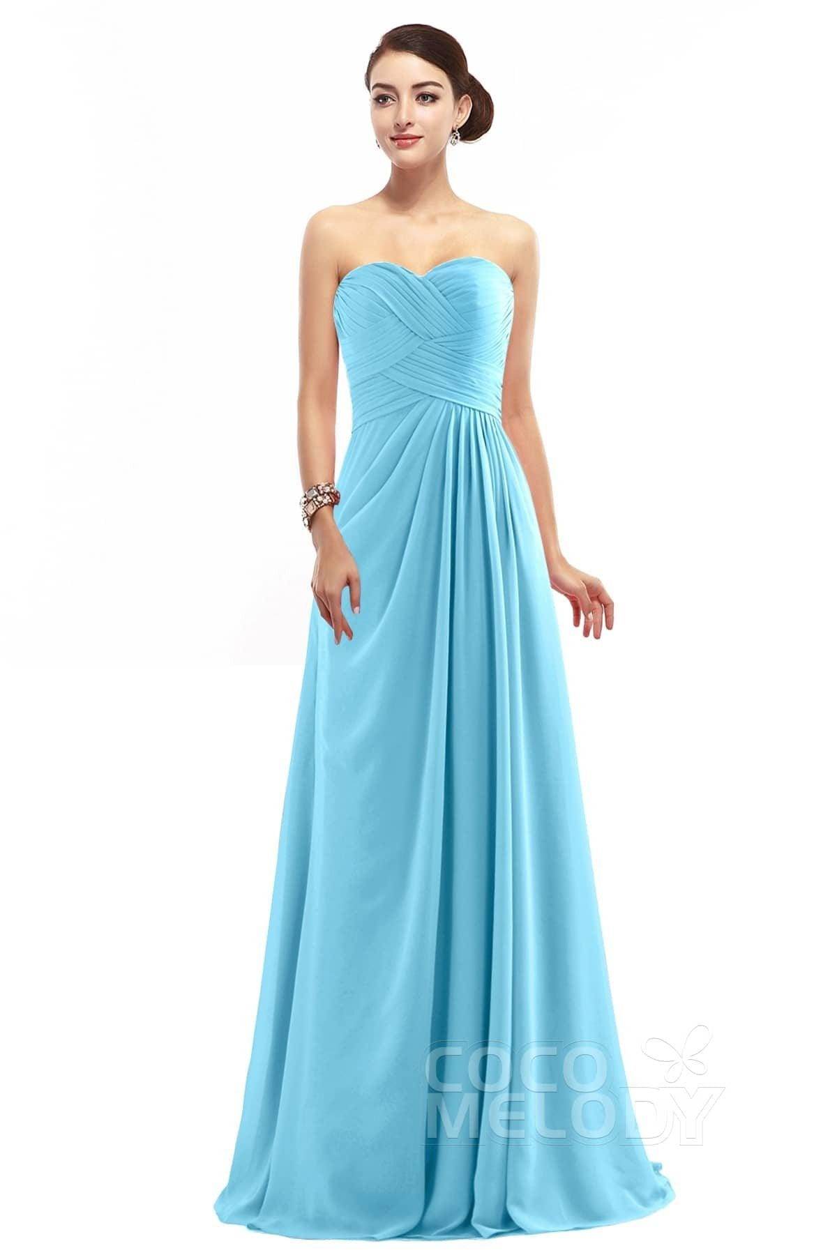 Sheath Floor Length Chiffon Bridesmaid Dress COZF1401D