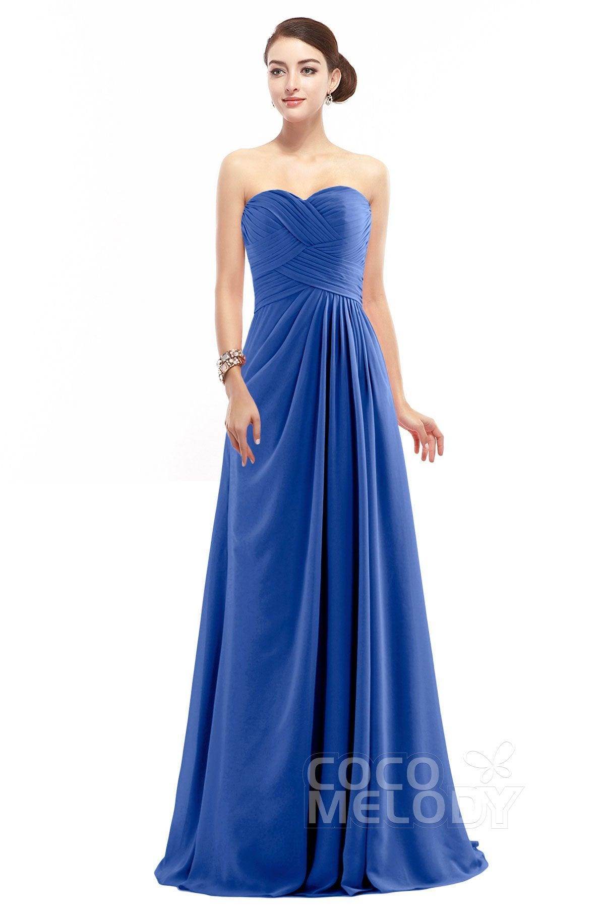 Sheath Floor Length Chiffon Bridesmaid Dress COZF1401D
