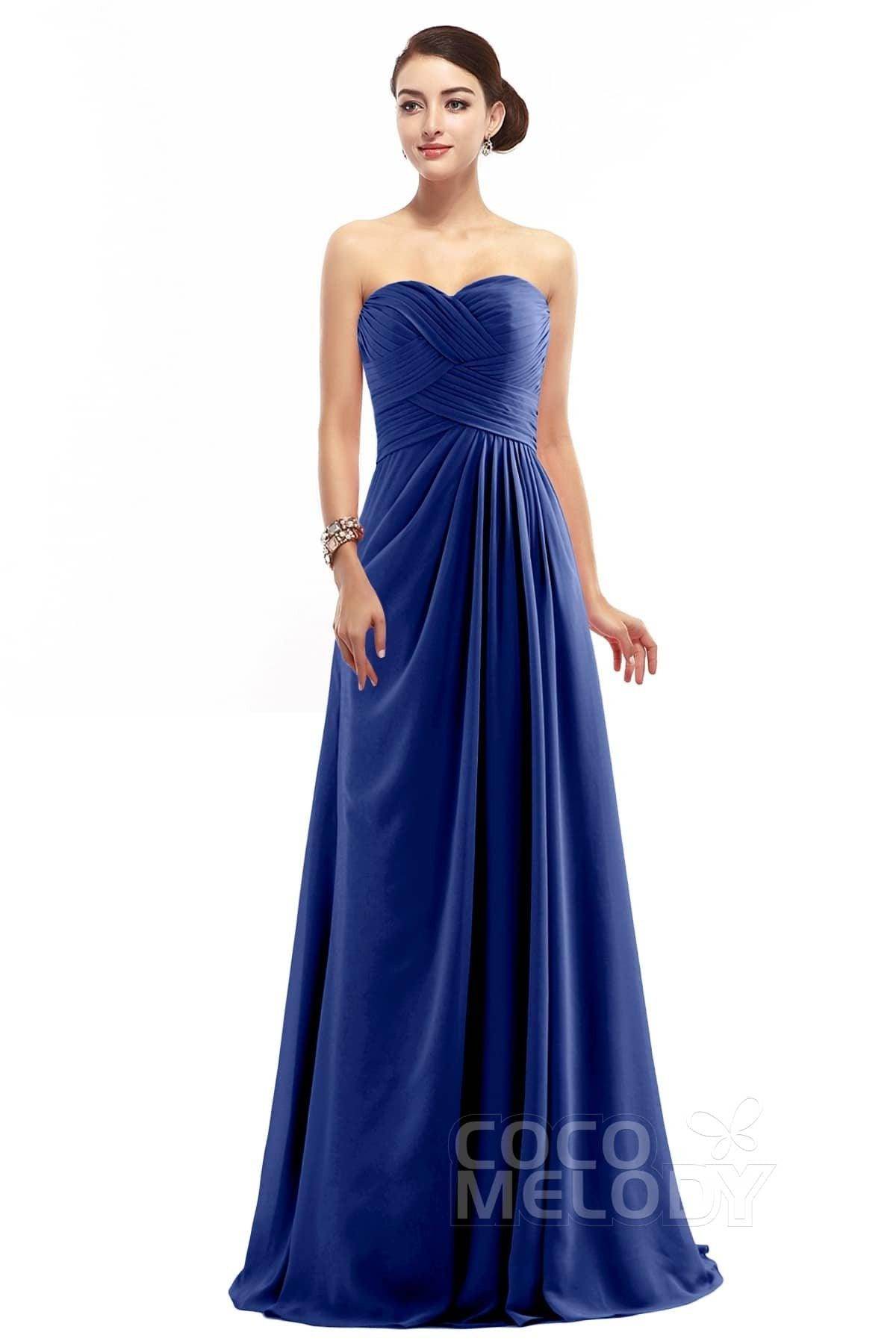Sheath Floor Length Chiffon Bridesmaid Dress COZF1401D
