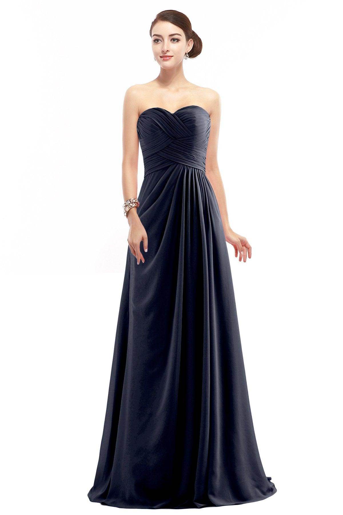 Sheath Floor Length Chiffon Bridesmaid Dress COZF1401D