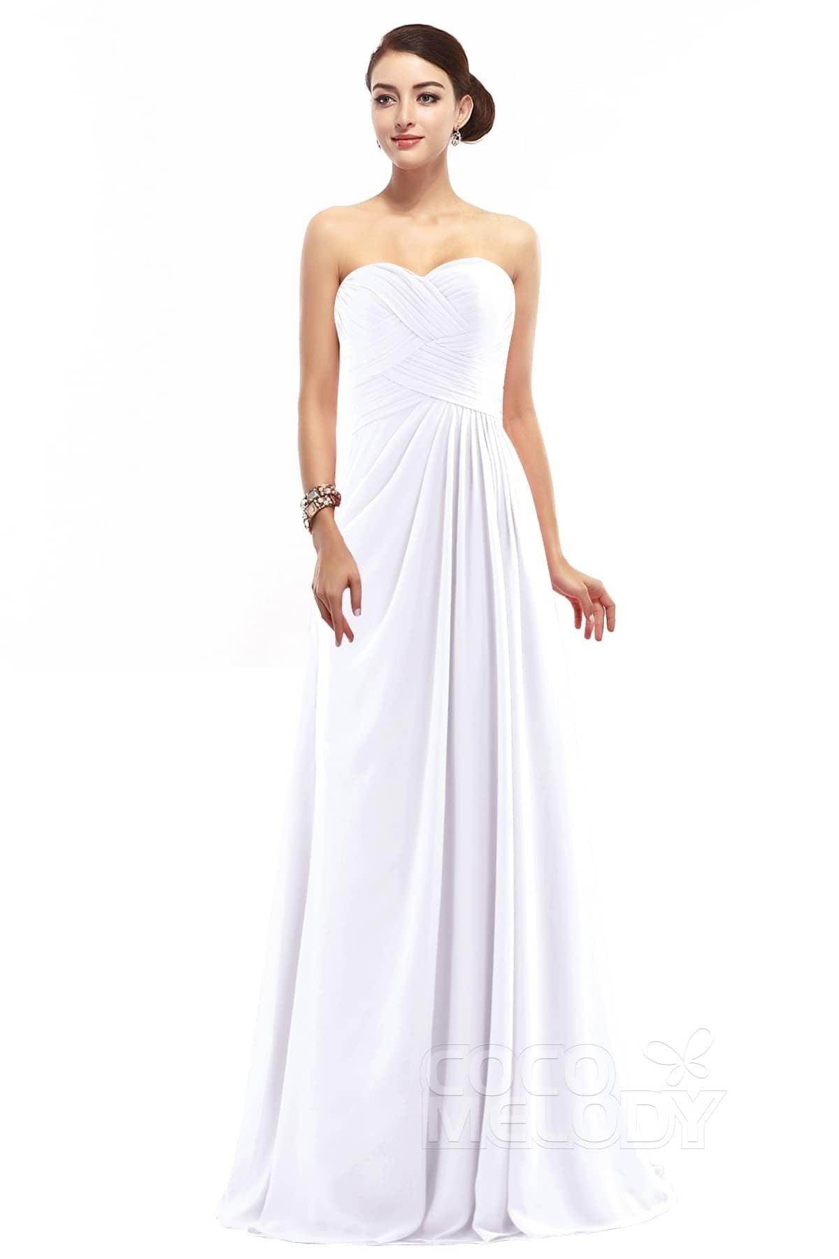 Sheath Floor Length Chiffon Bridesmaid Dress COZF1401D