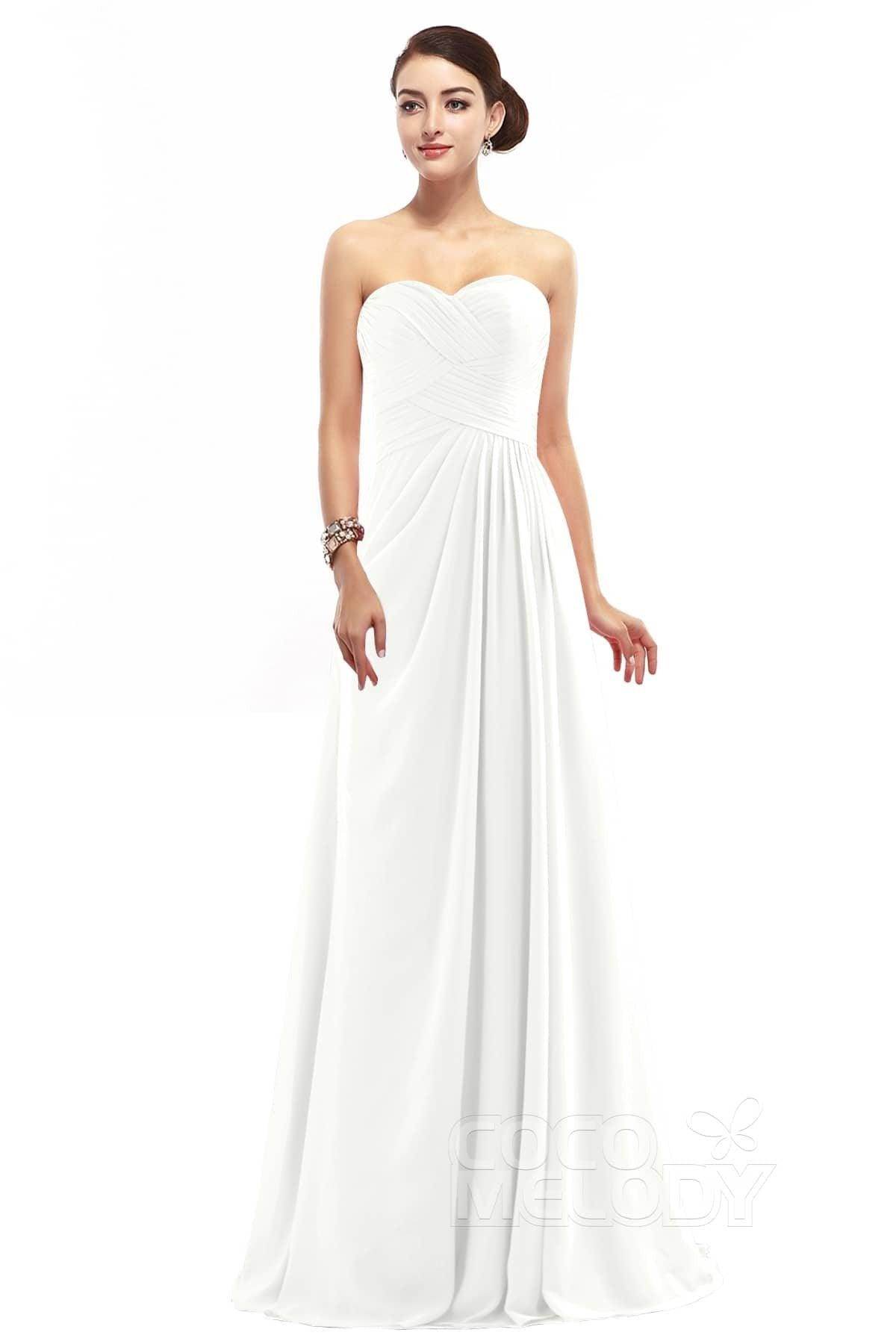 Sheath Floor Length Chiffon Bridesmaid Dress COZF1401D