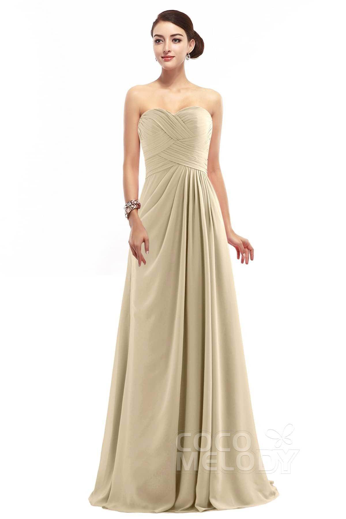 Sheath Floor Length Chiffon Bridesmaid Dress COZF1401D