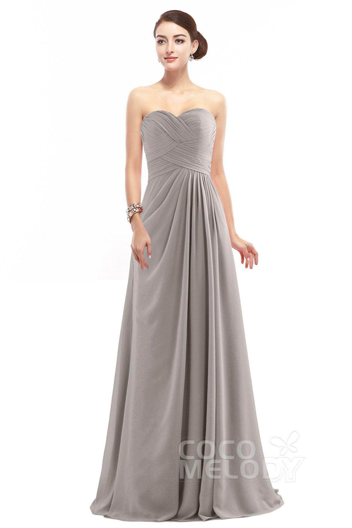 Sheath Floor Length Chiffon Bridesmaid Dress COZF1401D