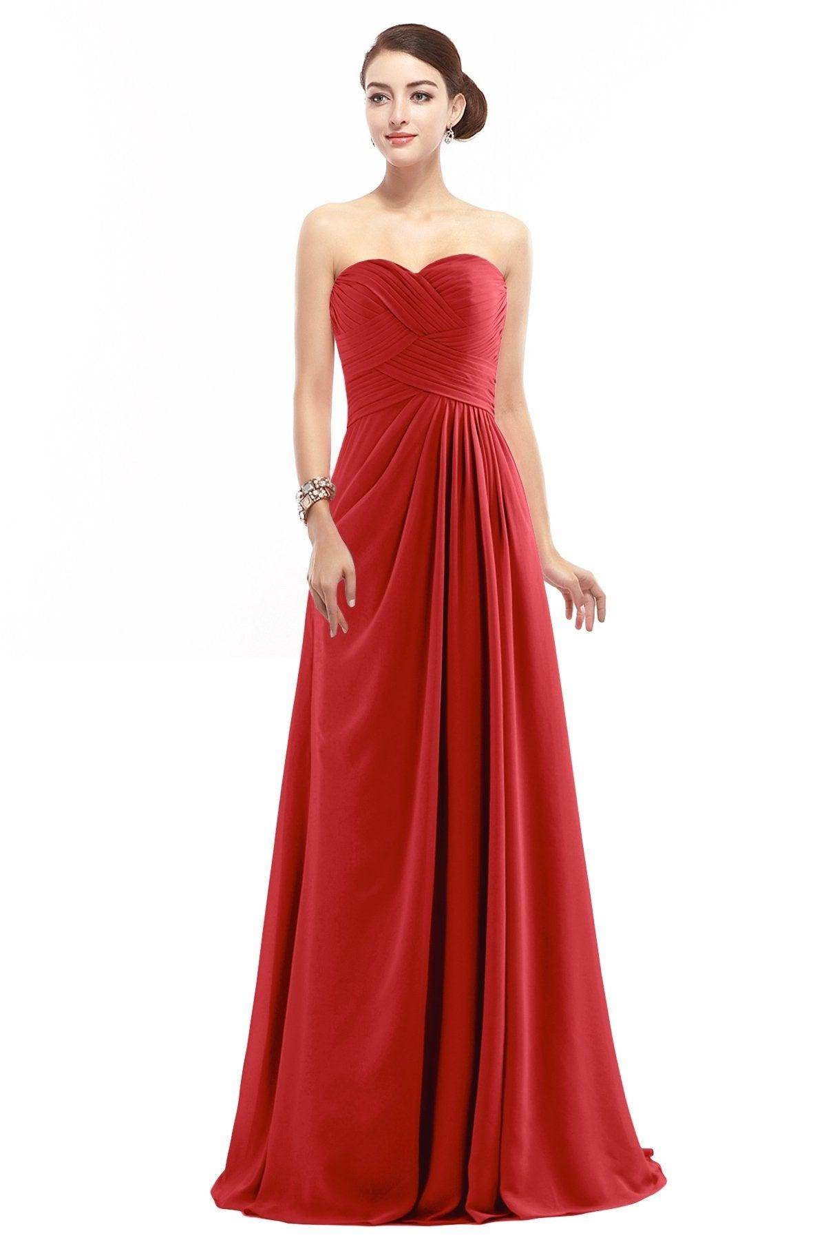 Sheath Floor Length Chiffon Bridesmaid Dress COZF1401D