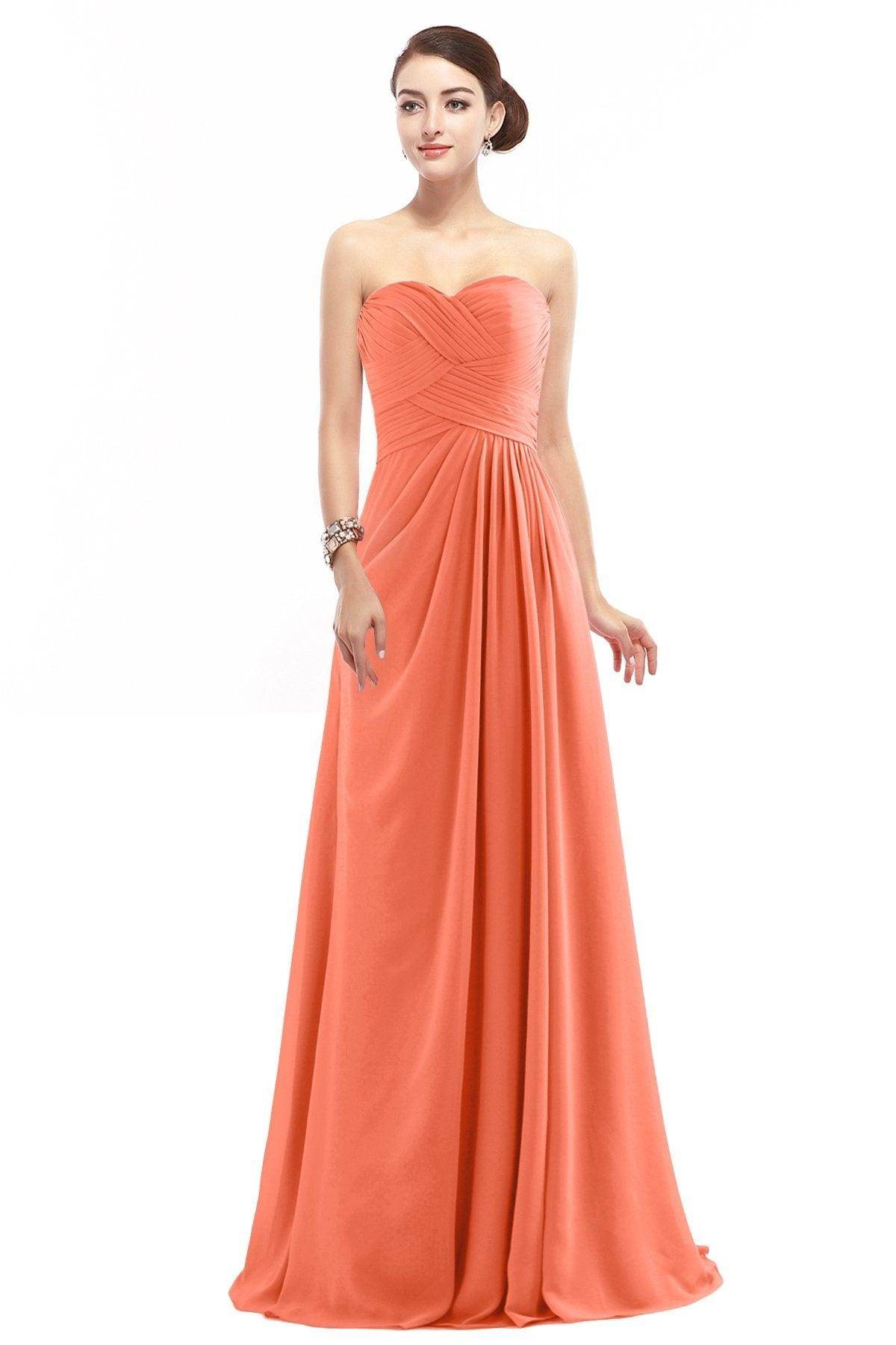 Sheath Floor Length Chiffon Bridesmaid Dress COZF1401D