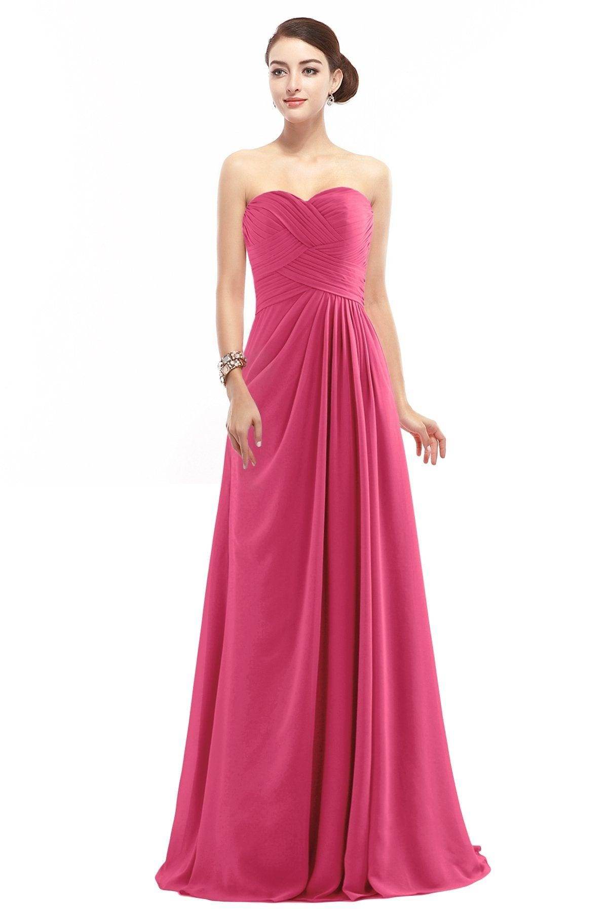 Sheath Floor Length Chiffon Bridesmaid Dress COZF1401D