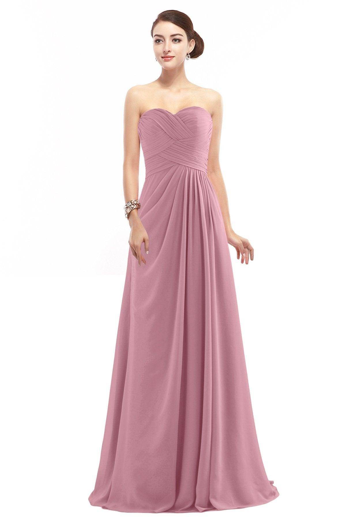 Sheath Floor Length Chiffon Bridesmaid Dress COZF1401D