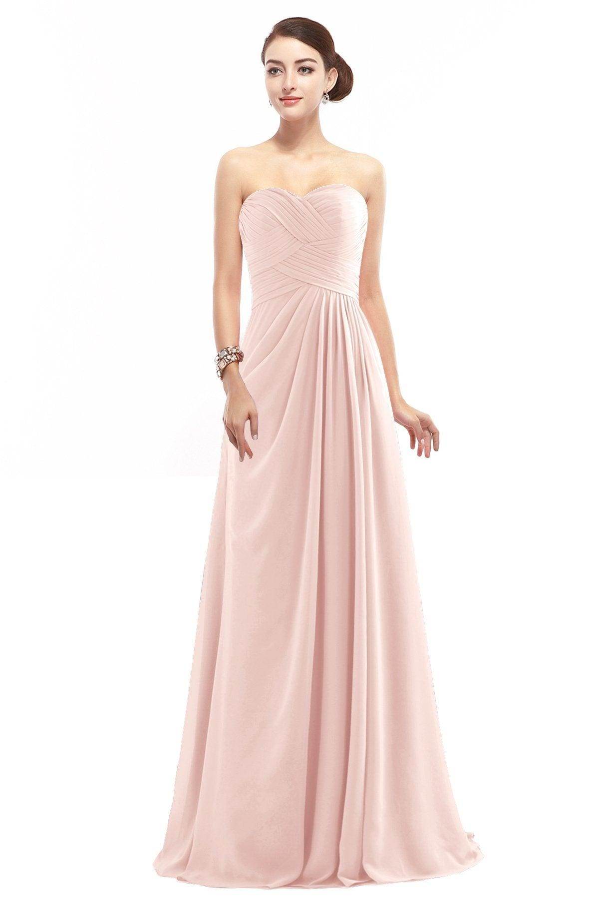 Sheath Floor Length Chiffon Bridesmaid Dress COZF1401D