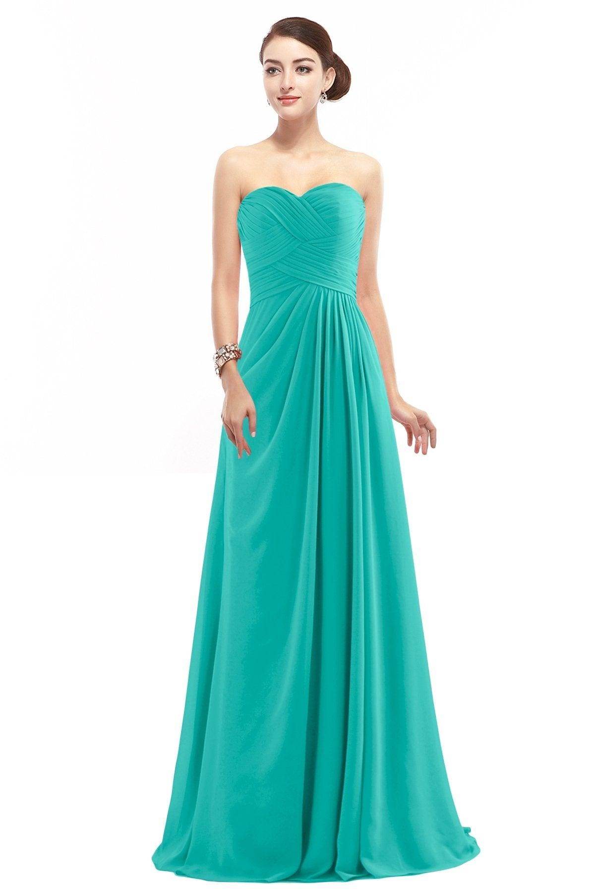 Sheath Floor Length Chiffon Bridesmaid Dress COZF1401D