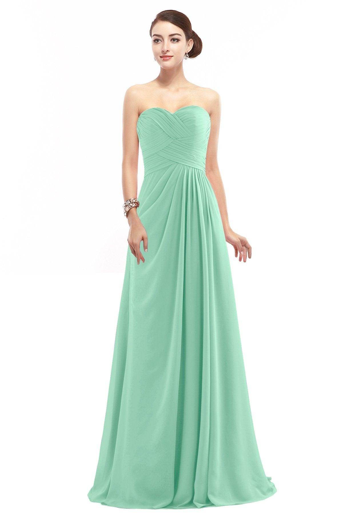 Sheath Floor Length Chiffon Bridesmaid Dress COZF1401D