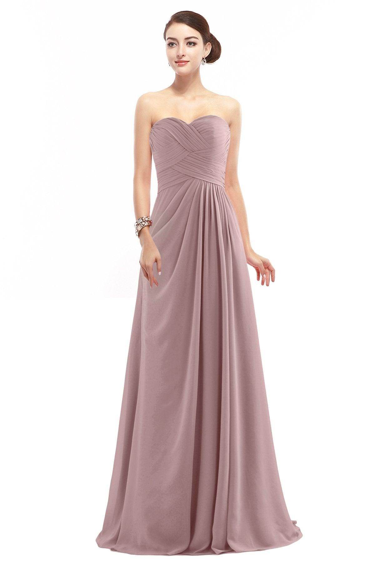 Sheath Floor Length Chiffon Bridesmaid Dress COZF1401D