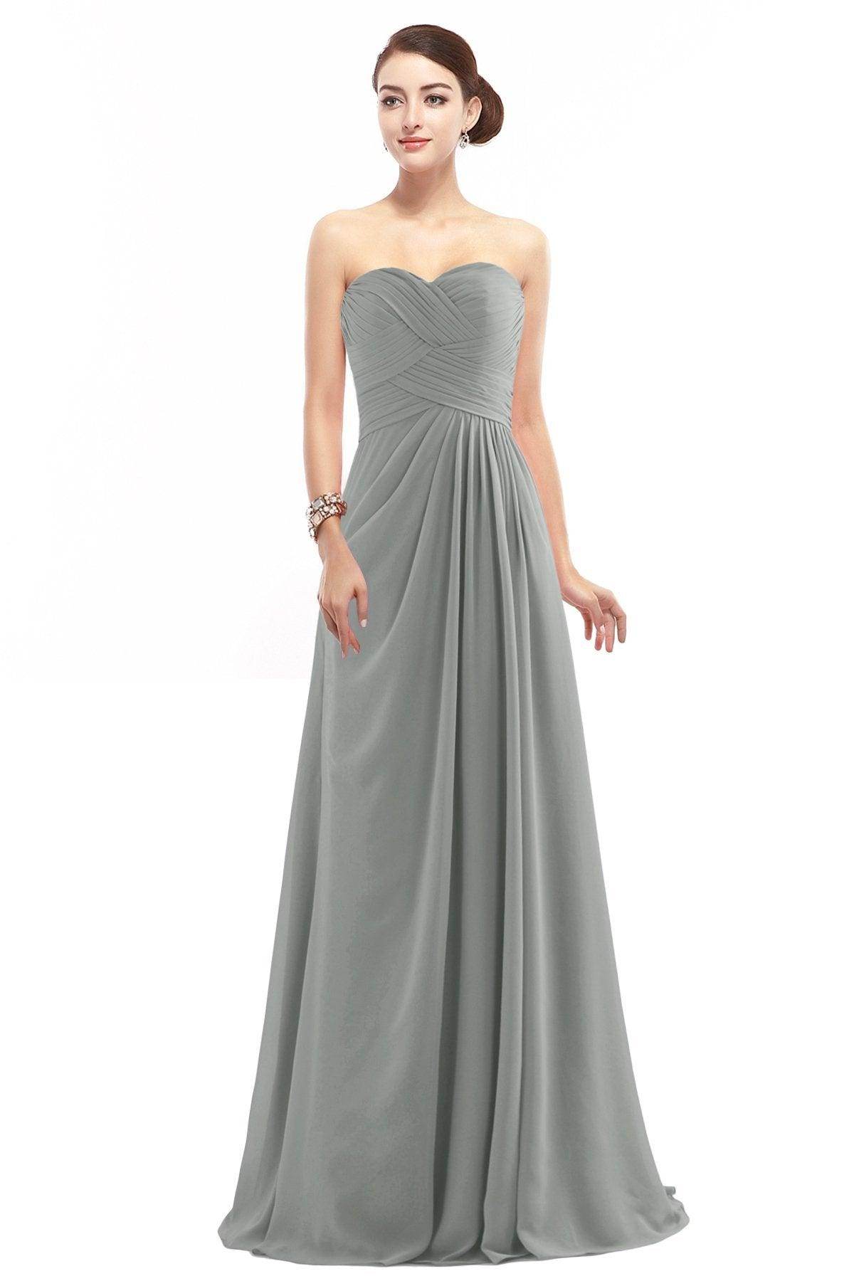 Sheath Floor Length Chiffon Bridesmaid Dress COZF1401D