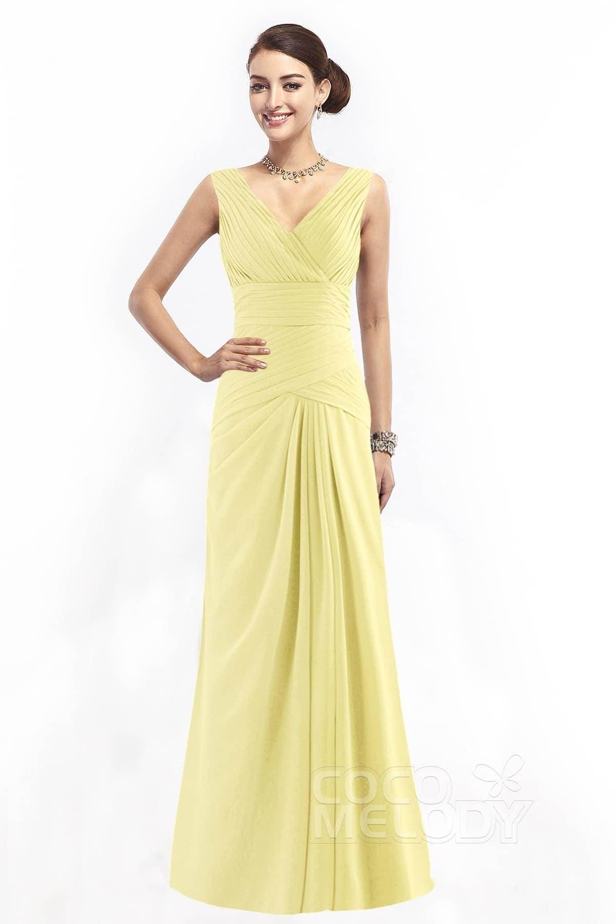 Sheath Floor Length Chiffon Bridesmaid Dress COZF1401E