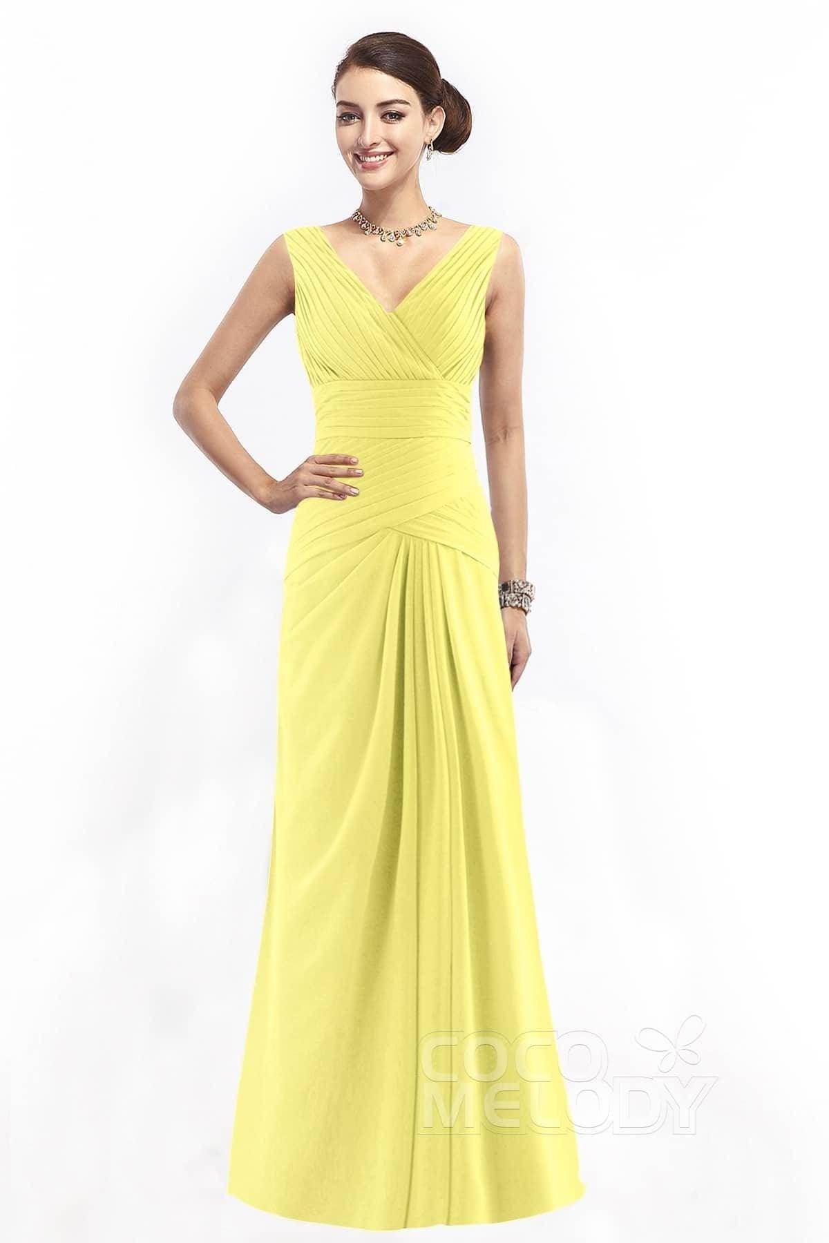 Sheath Floor Length Chiffon Bridesmaid Dress COZF1401E