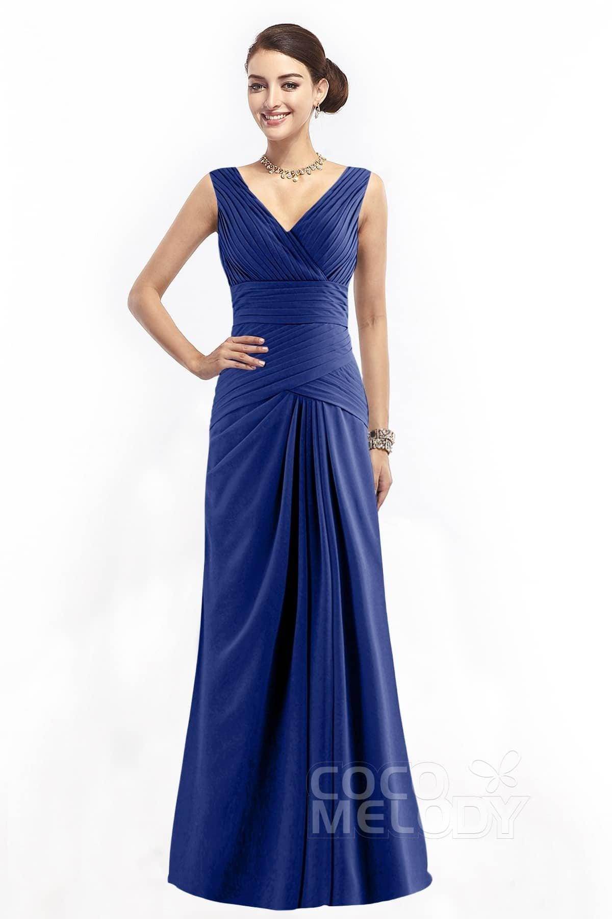 Sheath Floor Length Chiffon Bridesmaid Dress COZF1401E