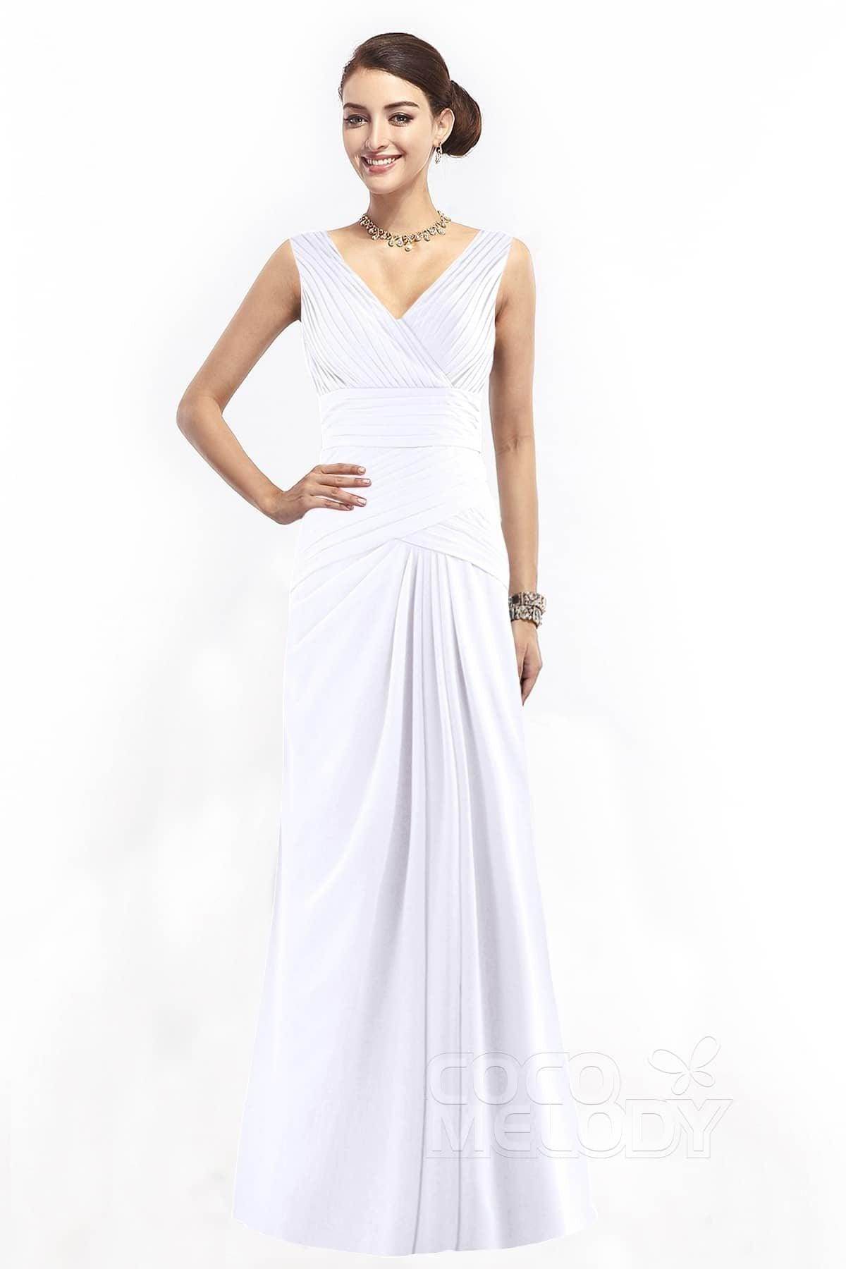 Sheath Floor Length Chiffon Bridesmaid Dress COZF1401E