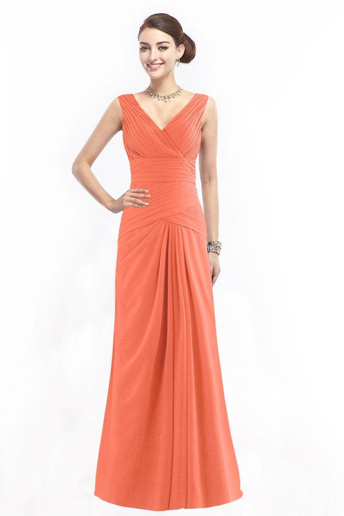Sheath Floor Length Chiffon Bridesmaid Dress COZF1401E
