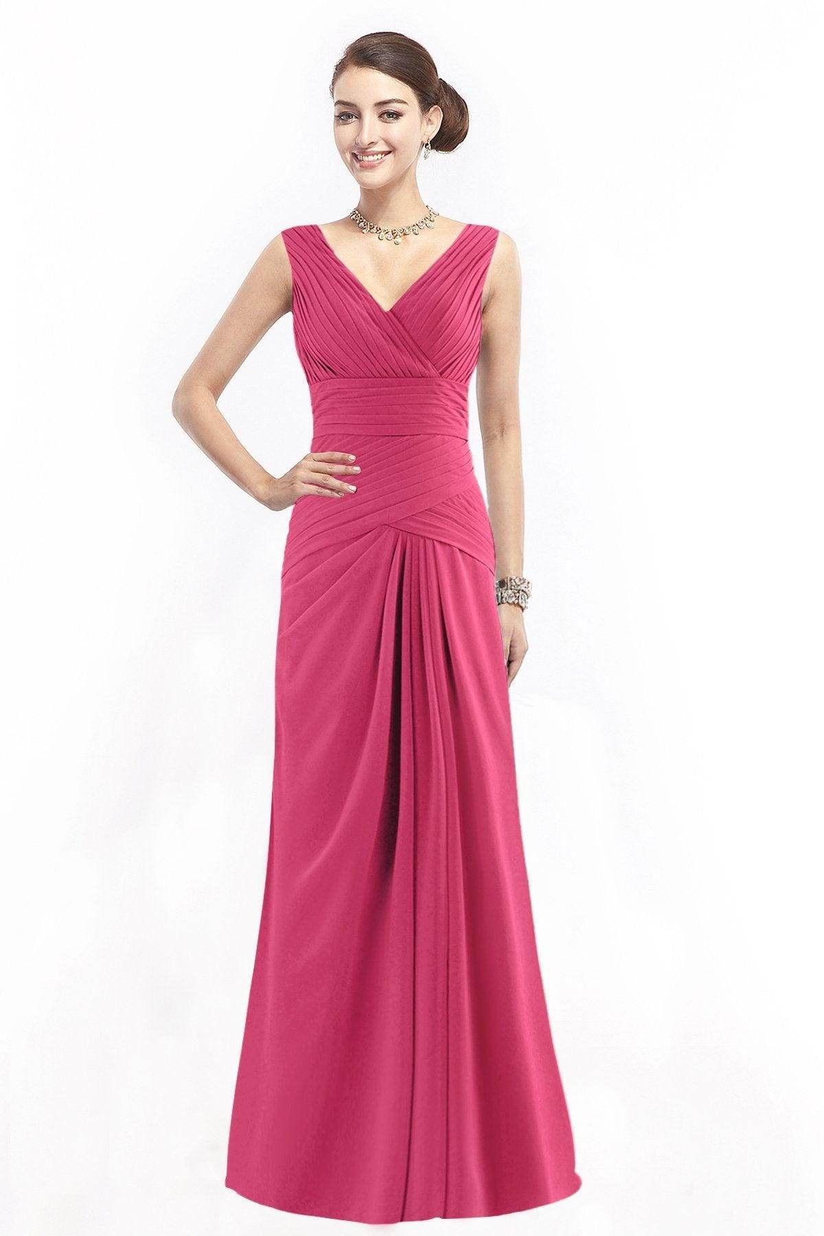 Sheath Floor Length Chiffon Bridesmaid Dress COZF1401E