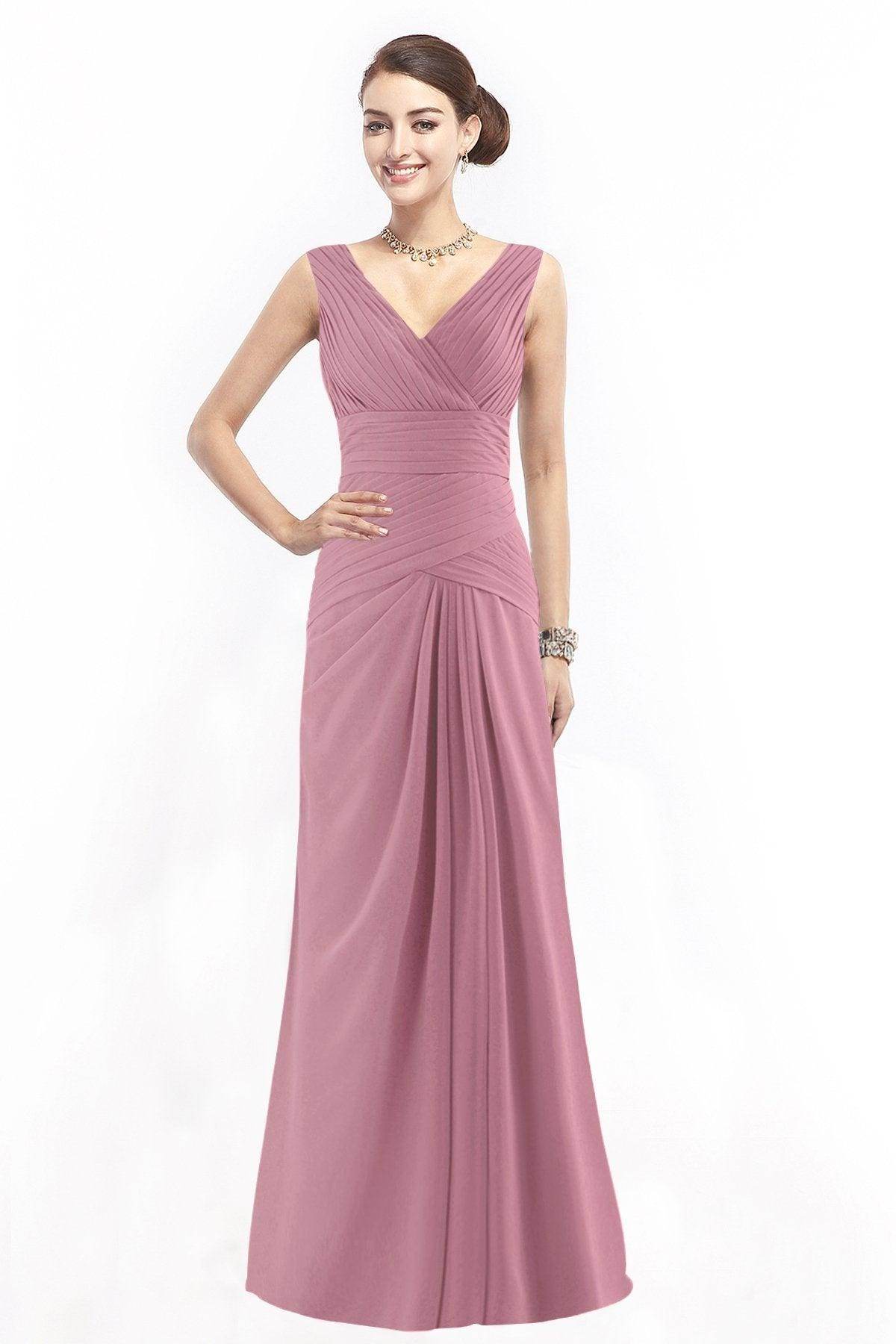 Sheath Floor Length Chiffon Bridesmaid Dress COZF1401E