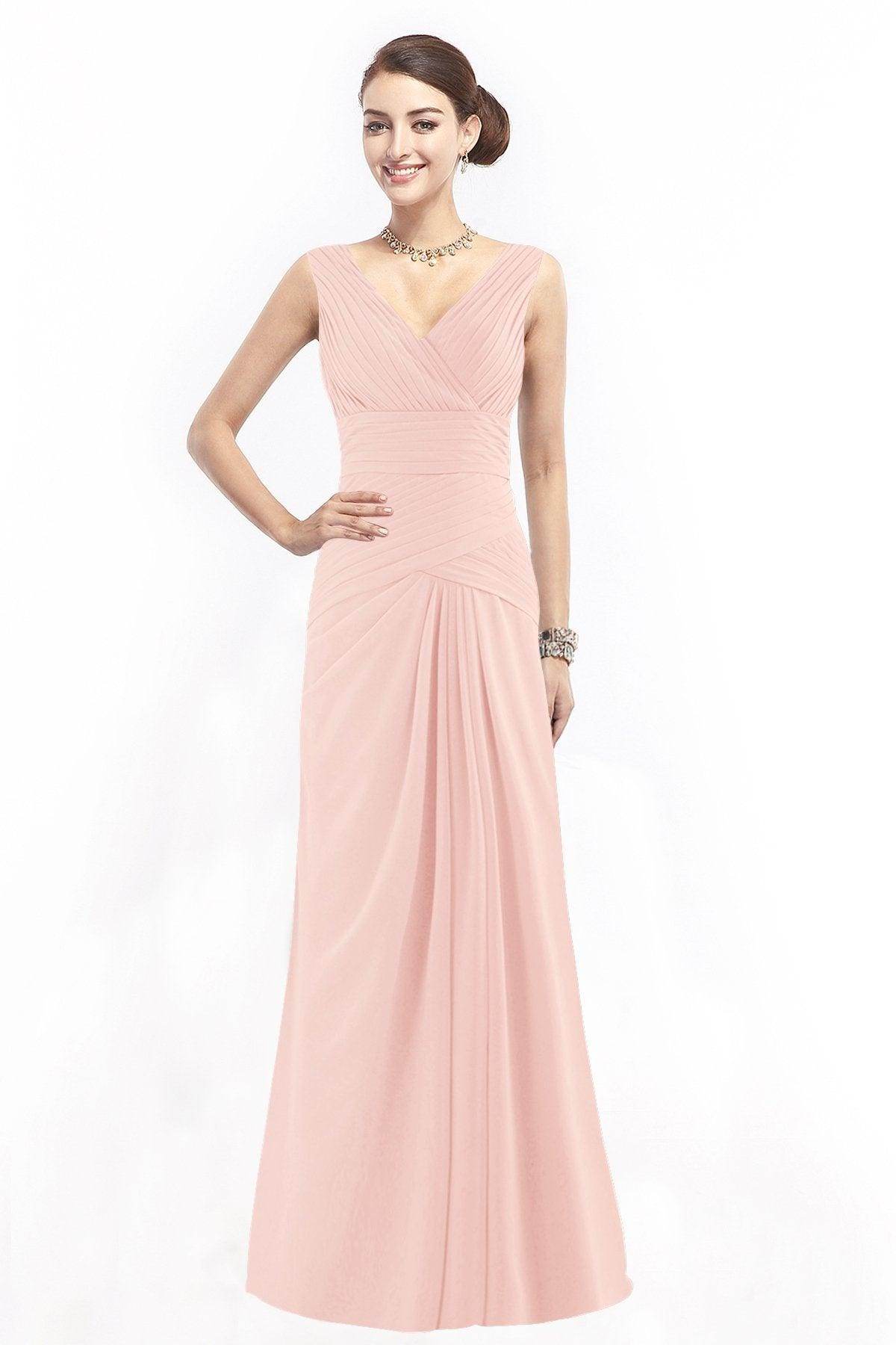 Sheath Floor Length Chiffon Bridesmaid Dress COZF1401E