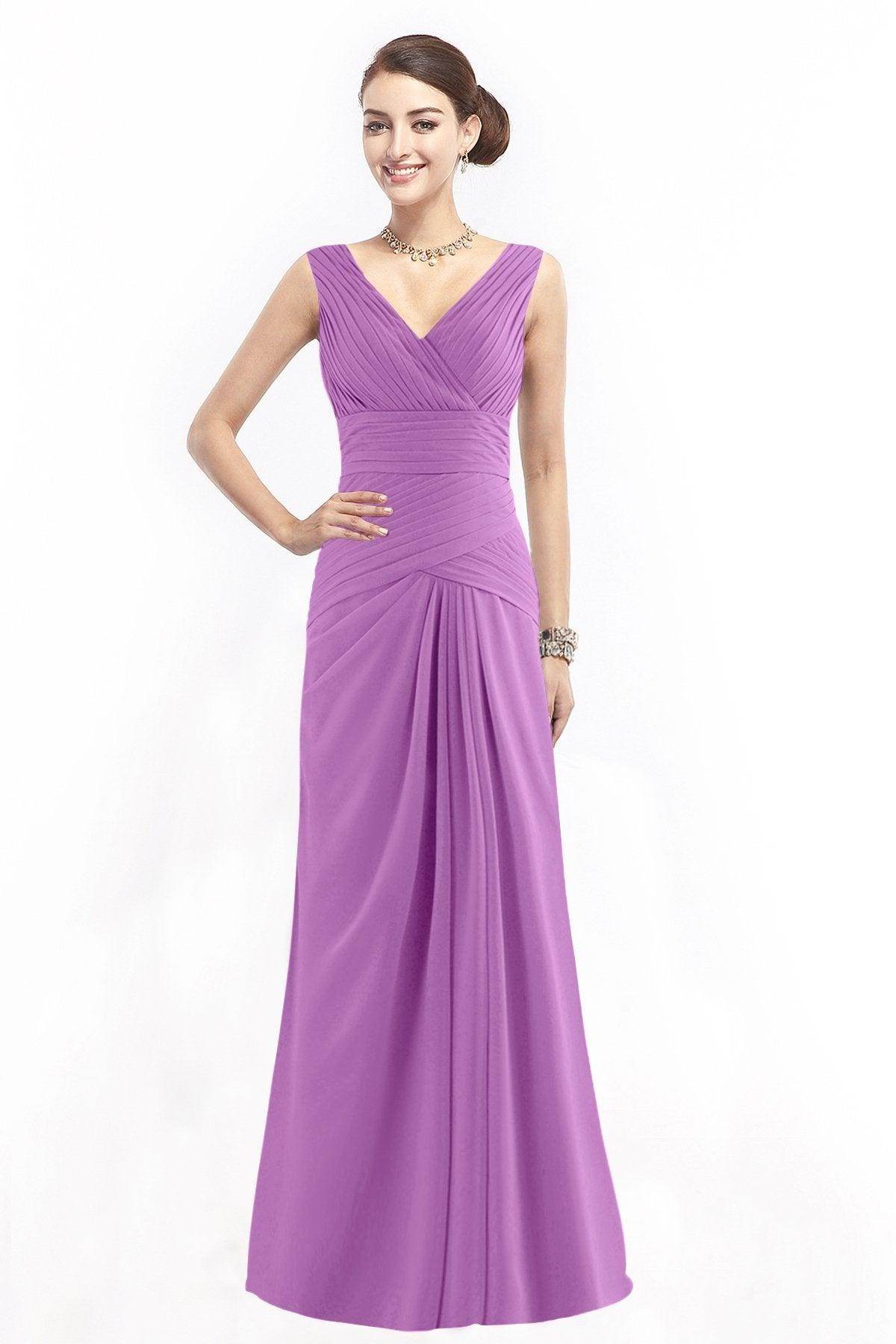 Sheath Floor Length Chiffon Bridesmaid Dress COZF1401E