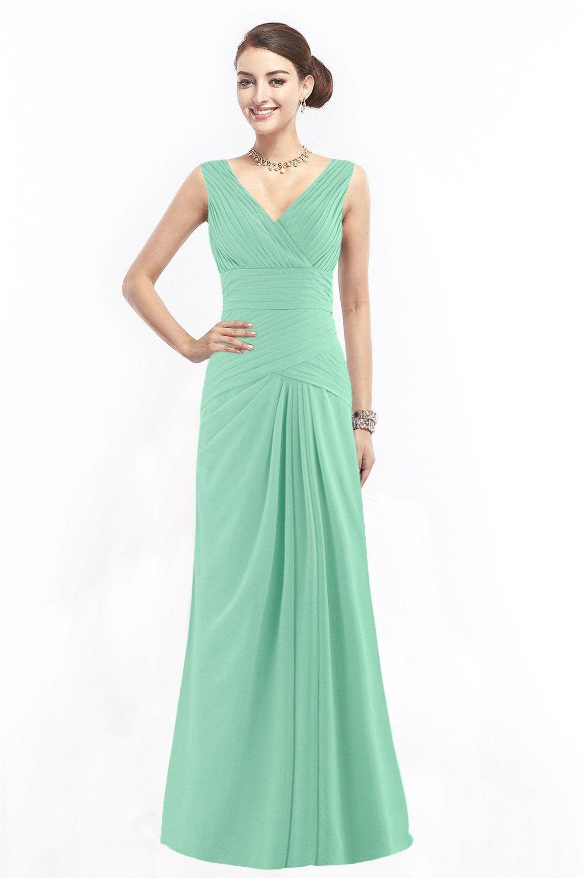 Sheath Floor Length Chiffon Bridesmaid Dress COZF1401E