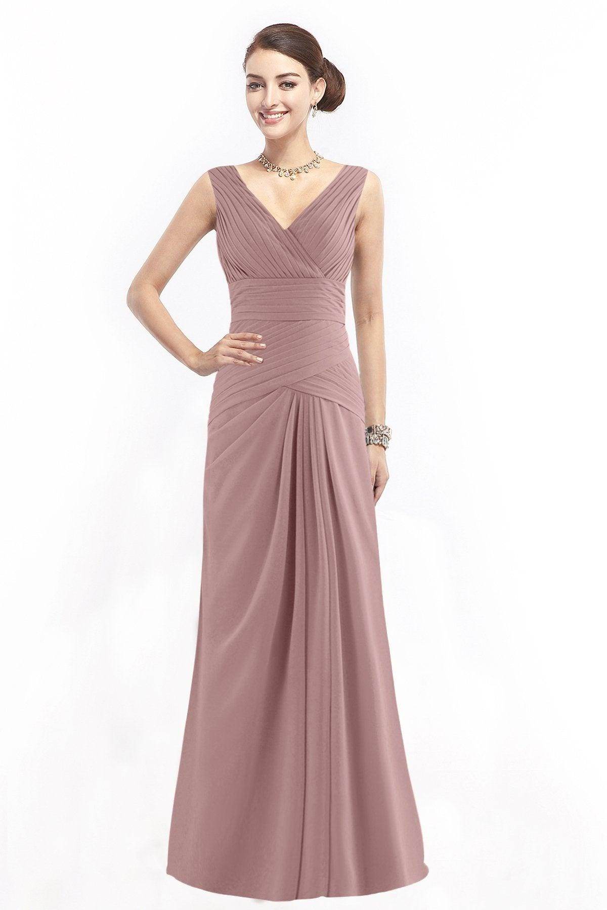 Sheath Floor Length Chiffon Bridesmaid Dress COZF1401E
