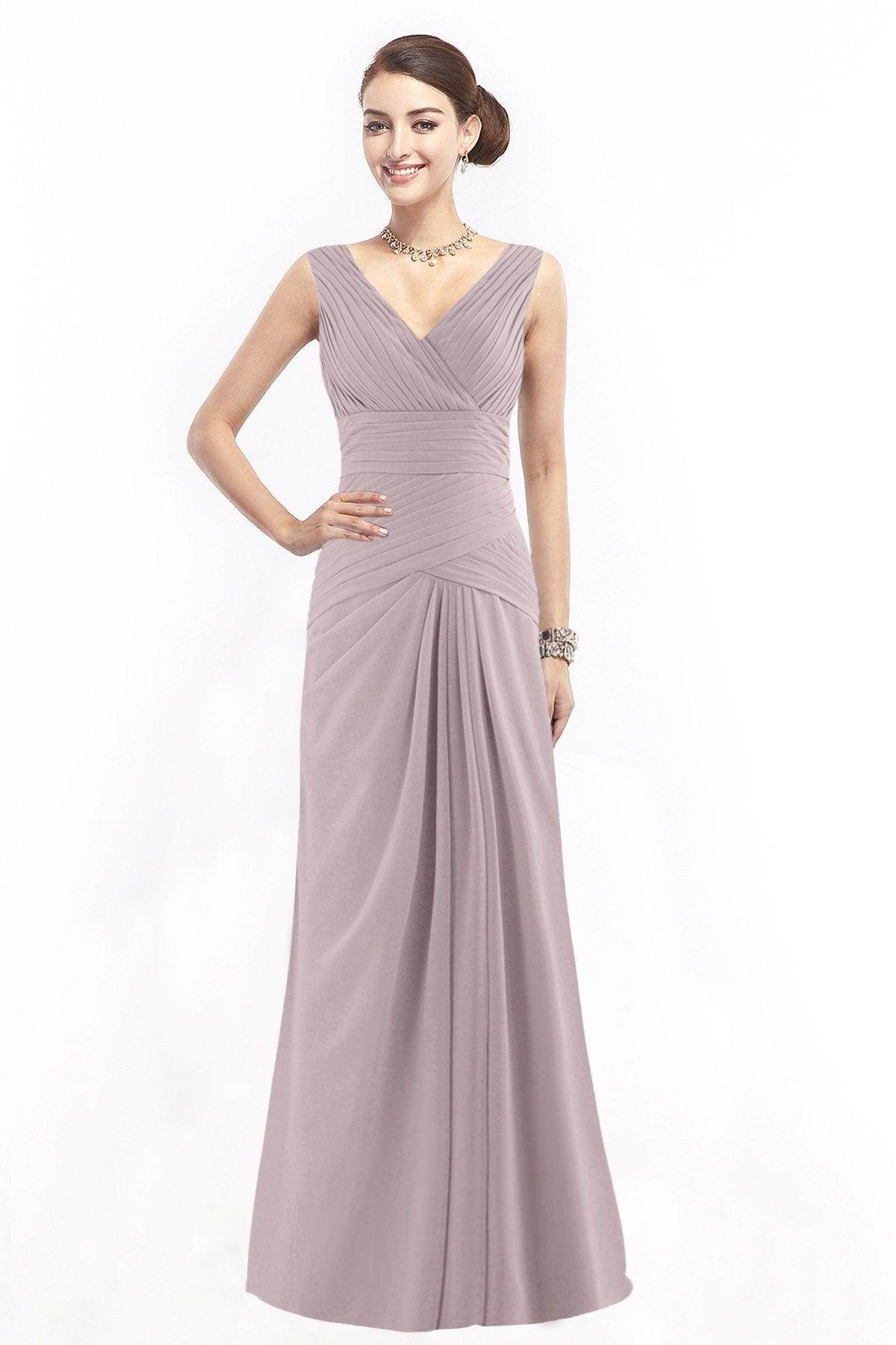 Sheath Floor Length Chiffon Bridesmaid Dress COZF1401E