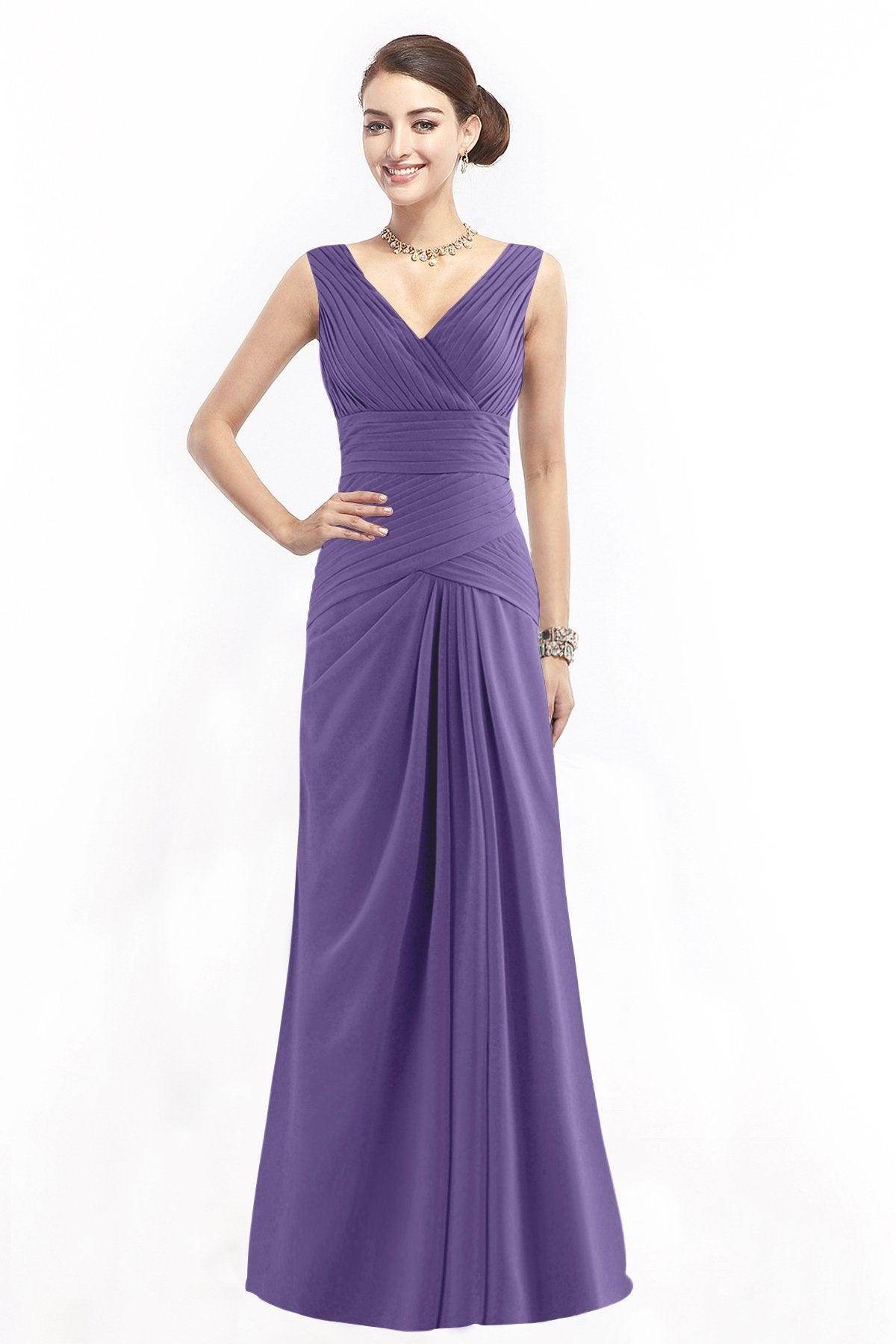 Sheath Floor Length Chiffon Bridesmaid Dress COZF1401E