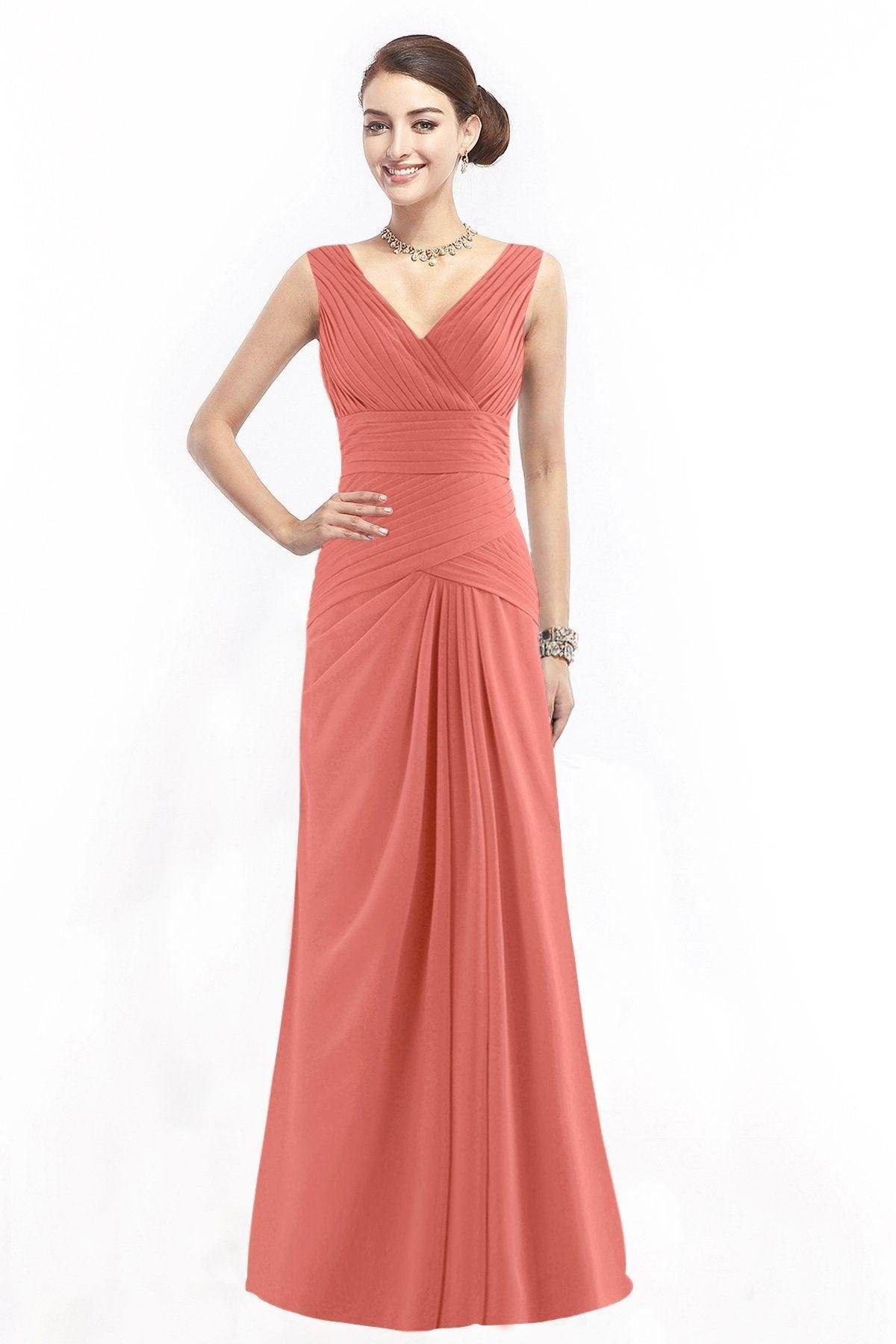 Sheath Floor Length Chiffon Bridesmaid Dress COZF1401E