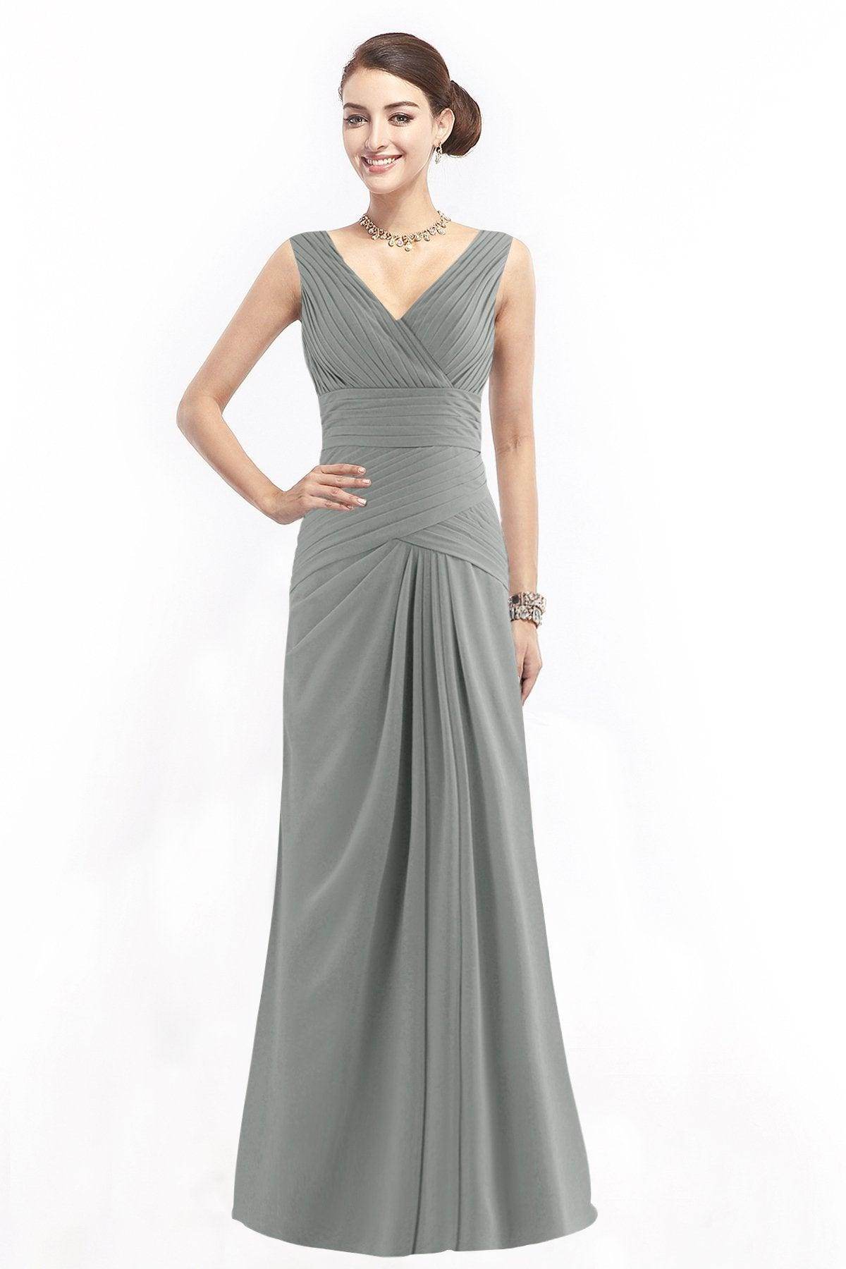 Sheath Floor Length Chiffon Bridesmaid Dress COZF1401E