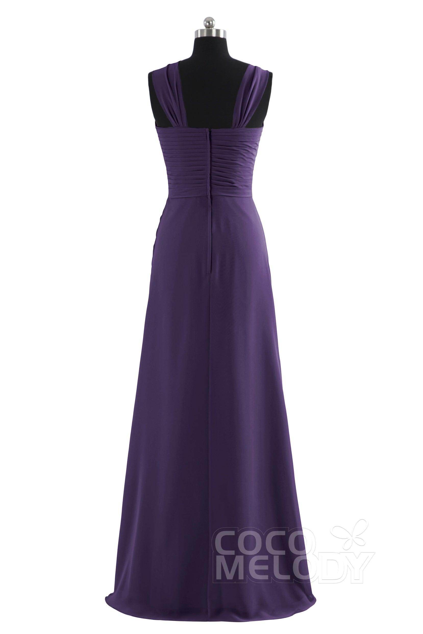 Sheath Floor Length Chiffon Bridesmaid Dress COZF1401F