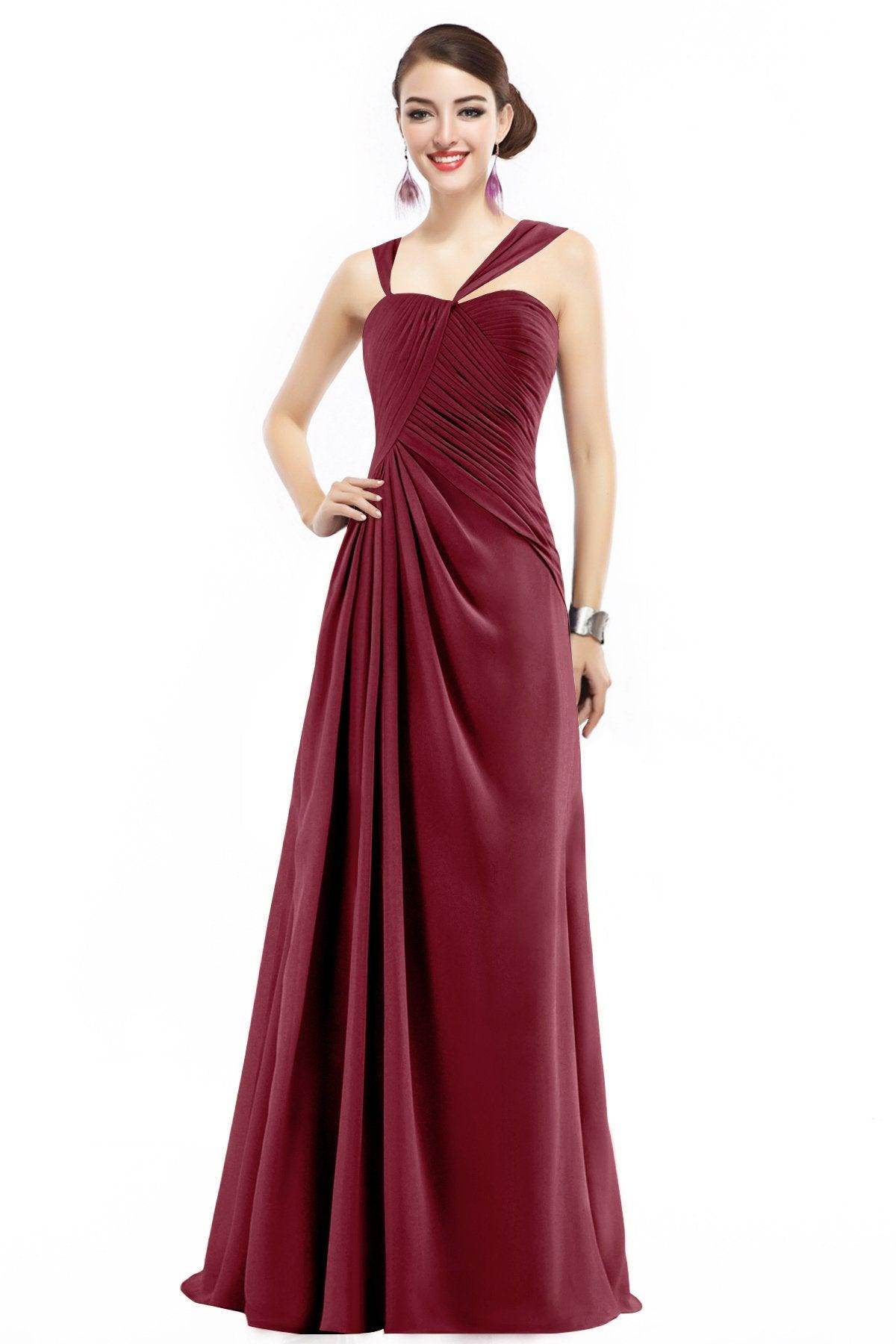 Sheath Floor Length Chiffon Bridesmaid Dress COZF1401F