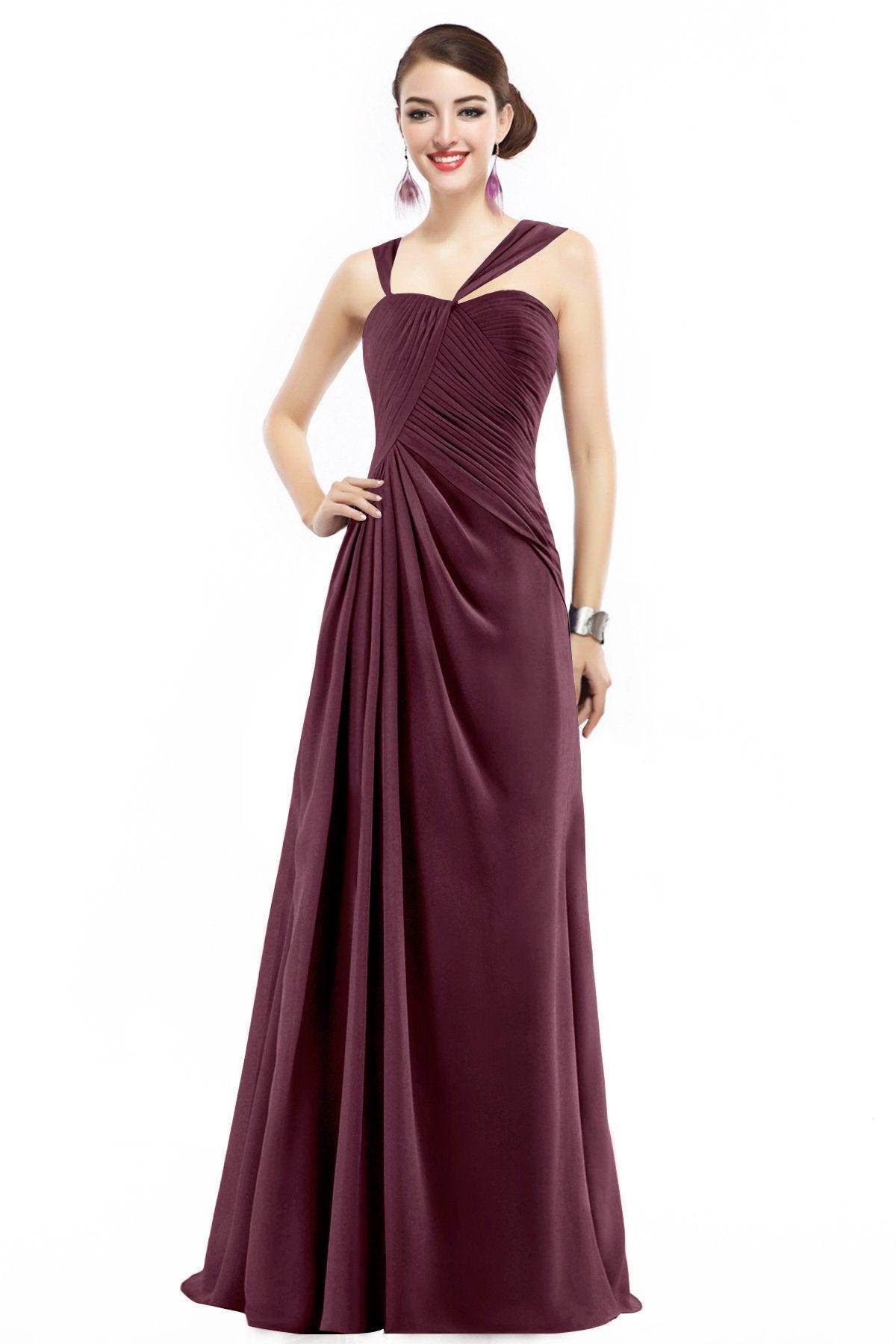 Sheath Floor Length Chiffon Bridesmaid Dress COZF1401F