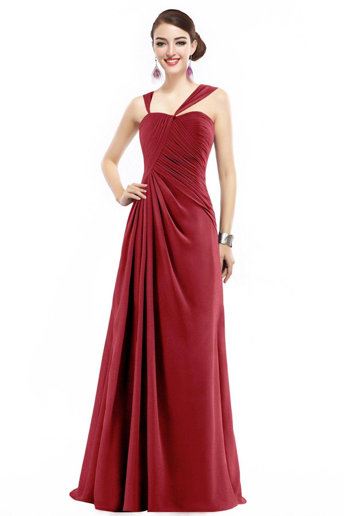 Sheath Floor Length Chiffon Bridesmaid Dress COZF1401F