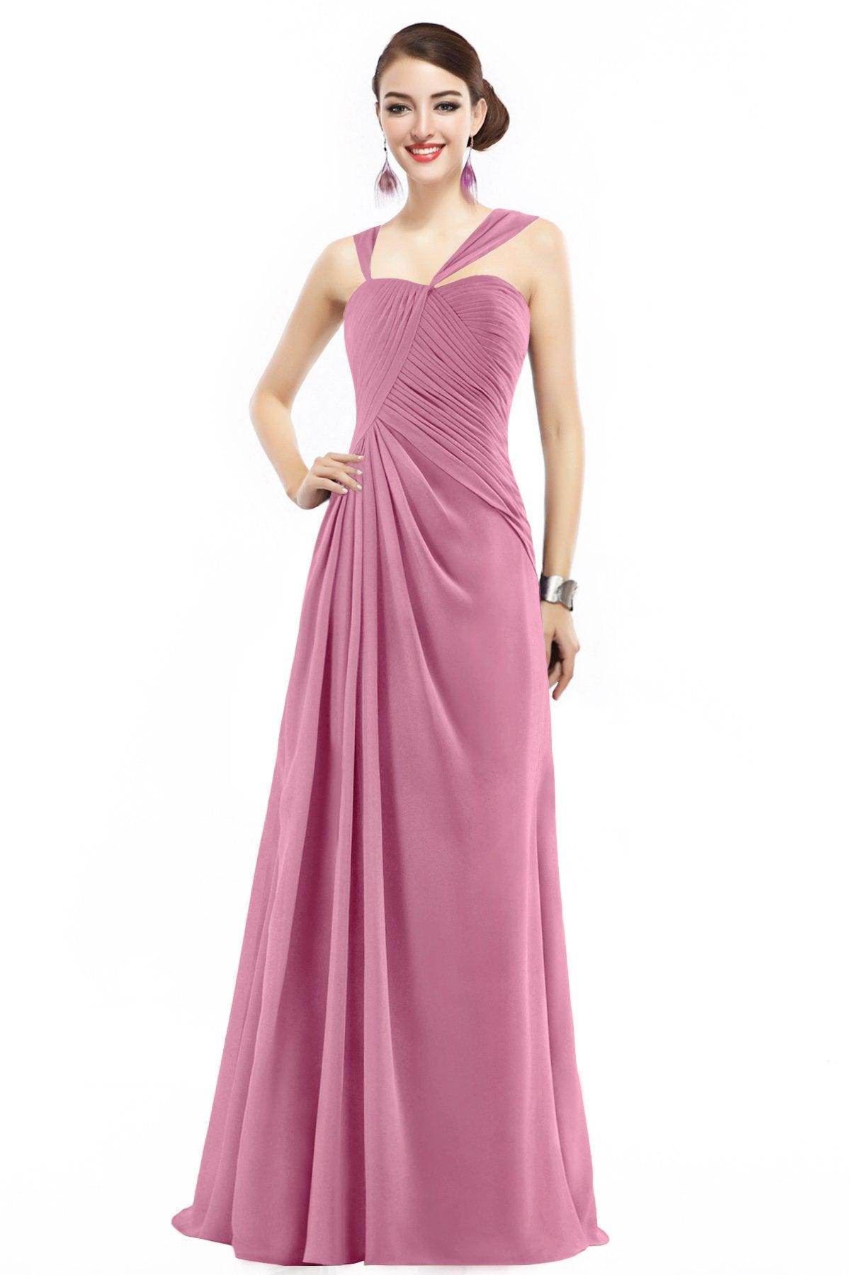 Sheath Floor Length Chiffon Bridesmaid Dress COZF1401F