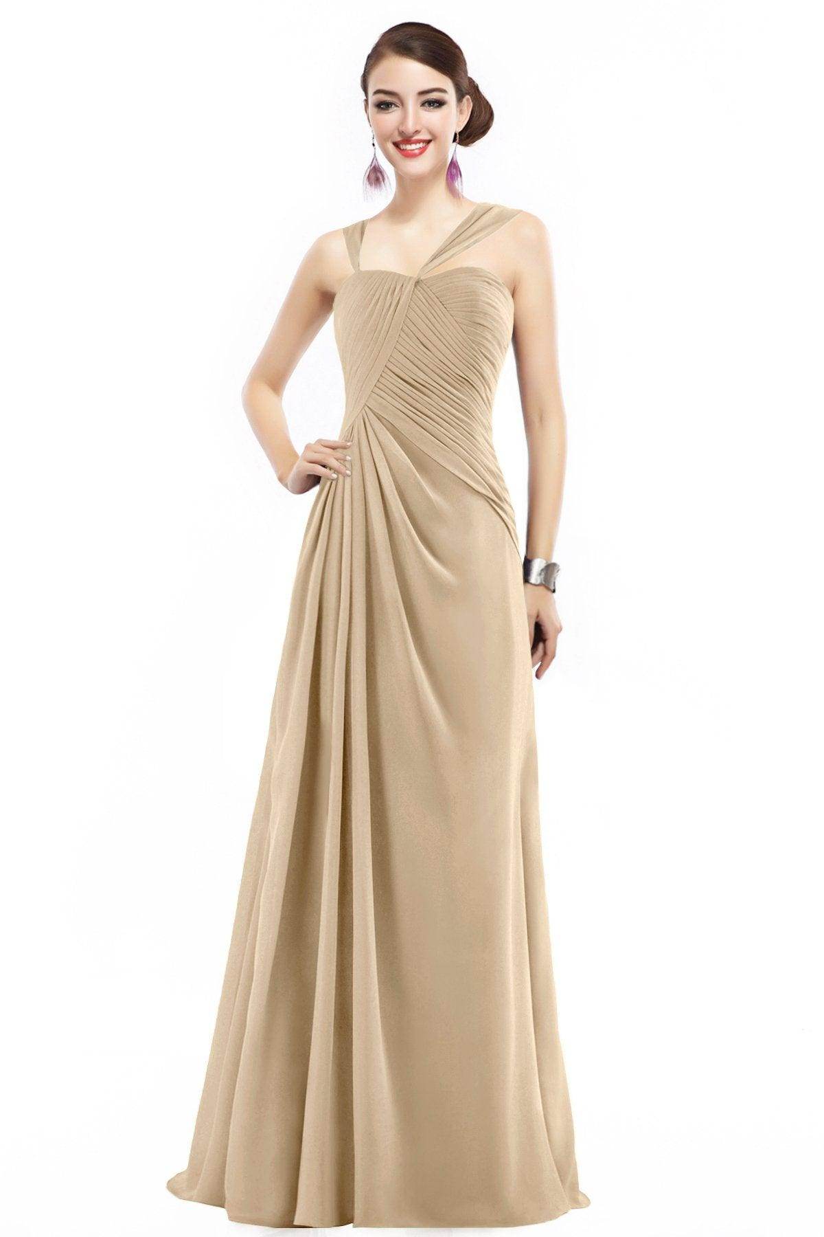 Sheath Floor Length Chiffon Bridesmaid Dress COZF1401F