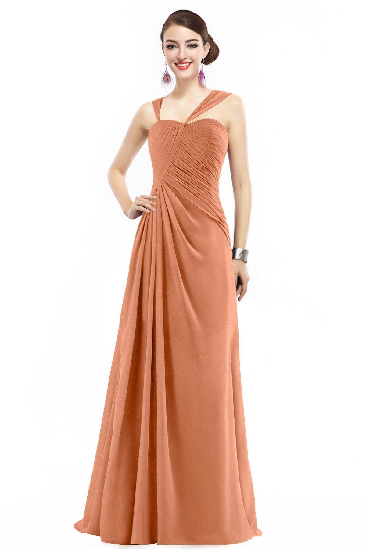 Sheath Floor Length Chiffon Bridesmaid Dress COZF1401F