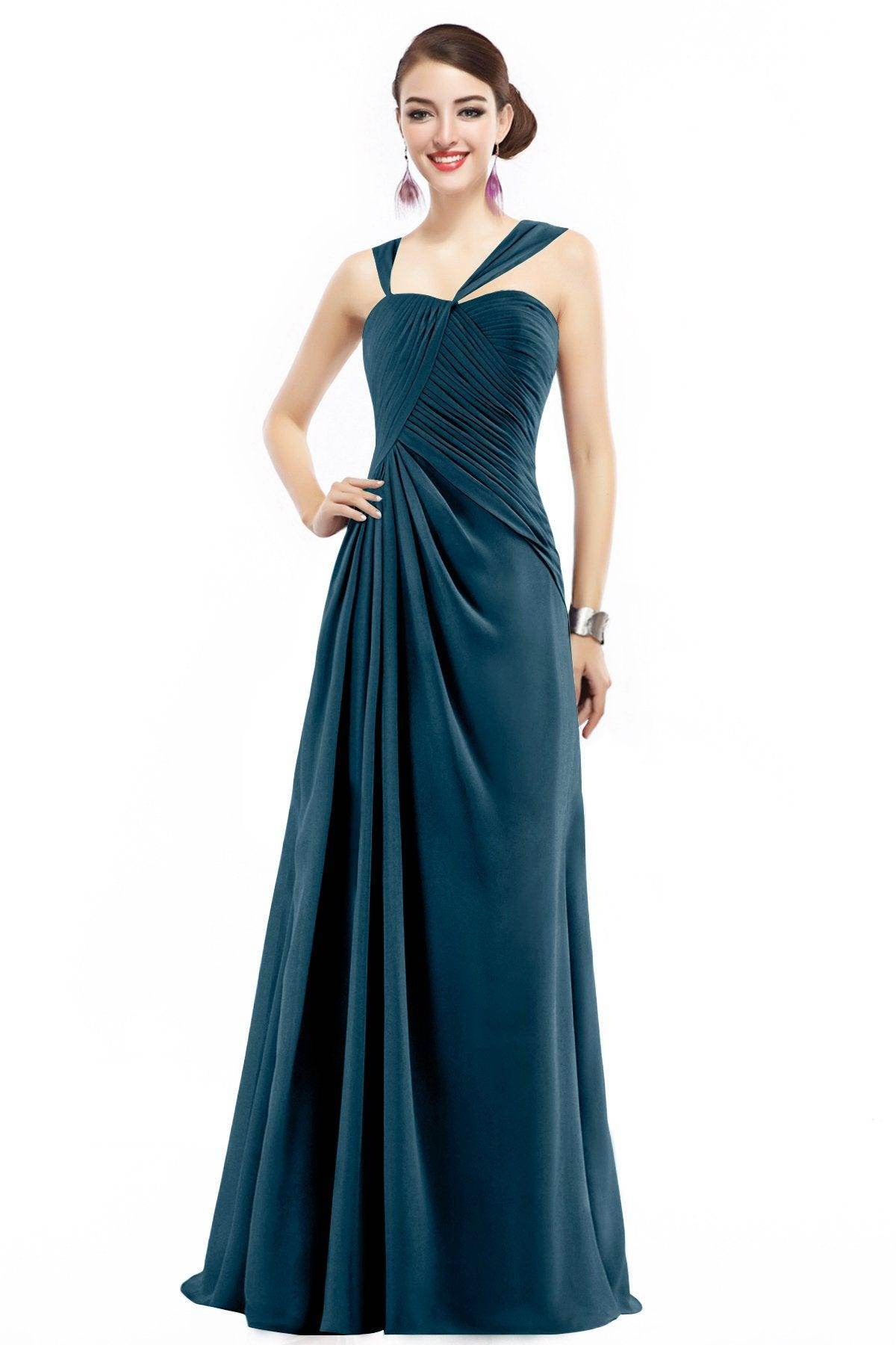Sheath Floor Length Chiffon Bridesmaid Dress COZF1401F