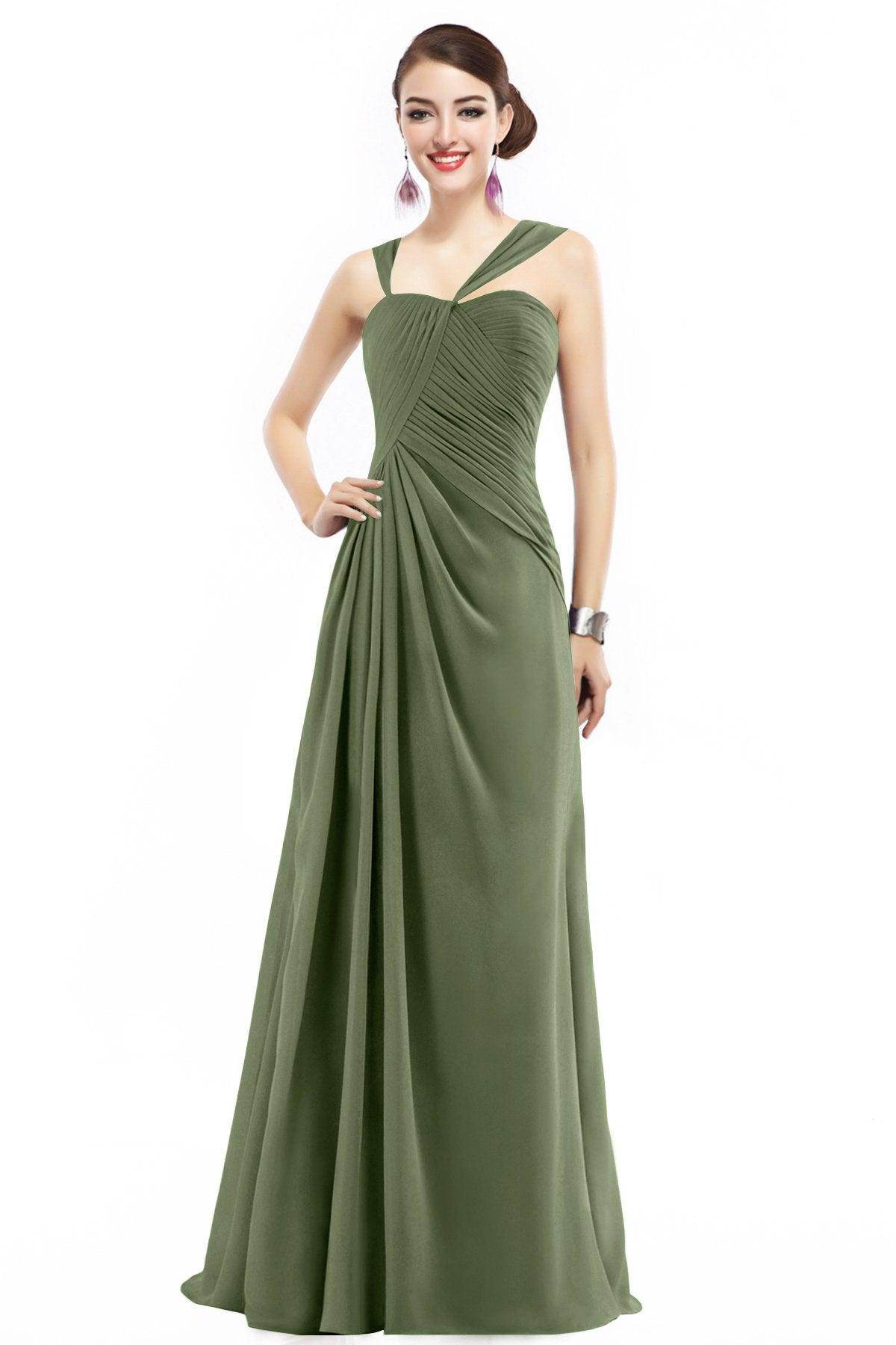 Sheath Floor Length Chiffon Bridesmaid Dress COZF1401F