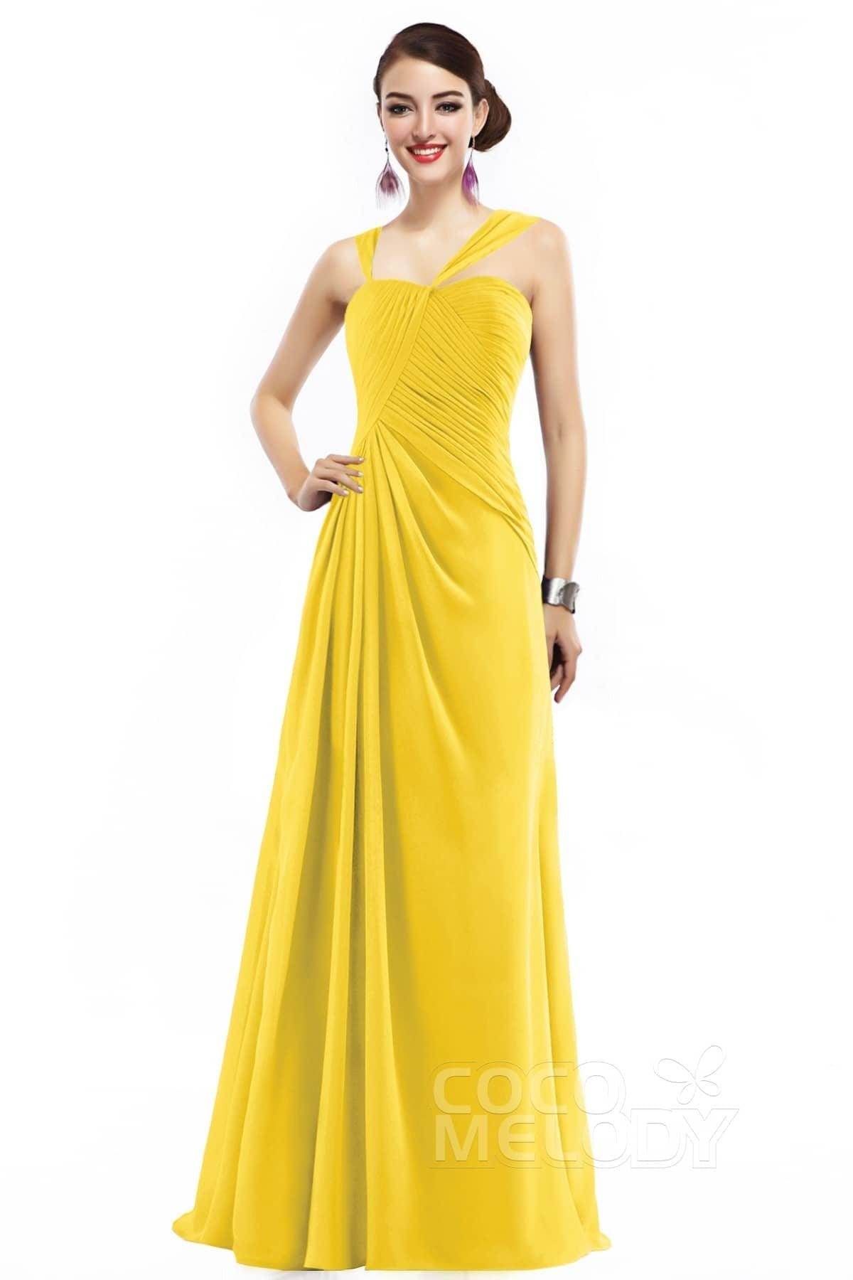 Sheath Floor Length Chiffon Bridesmaid Dress COZF1401F