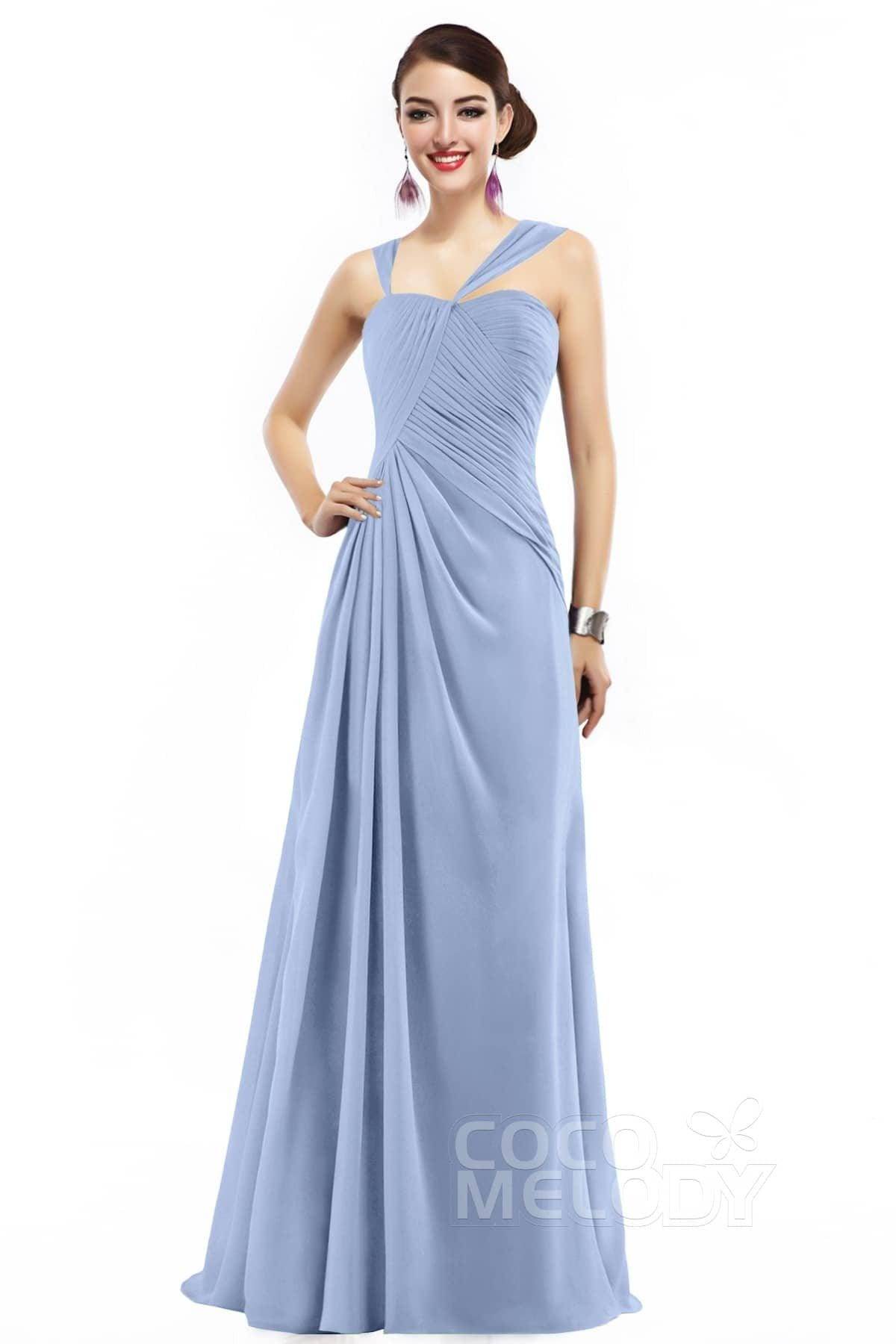 Sheath Floor Length Chiffon Bridesmaid Dress COZF1401F
