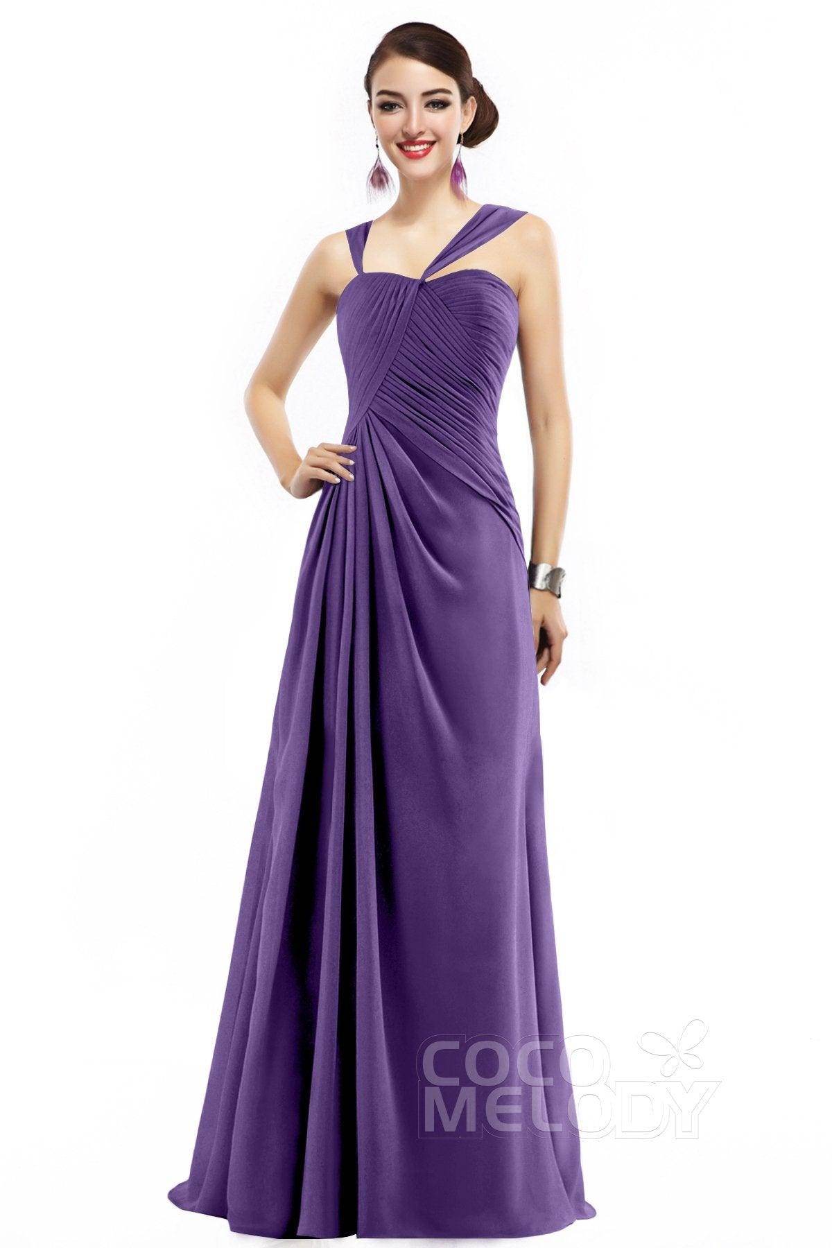 Sheath Floor Length Chiffon Bridesmaid Dress COZF1401F