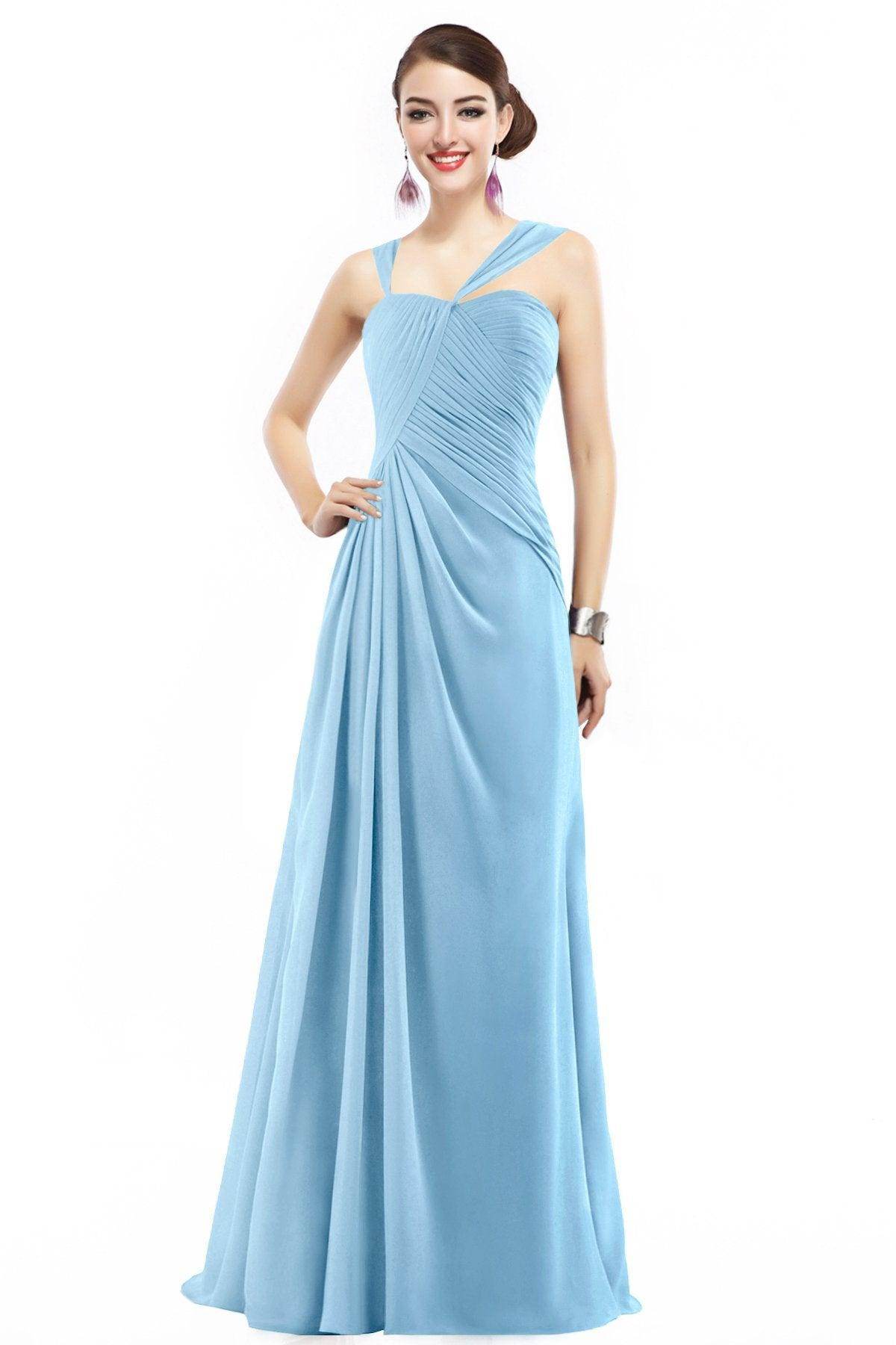 Sheath Floor Length Chiffon Bridesmaid Dress COZF1401F