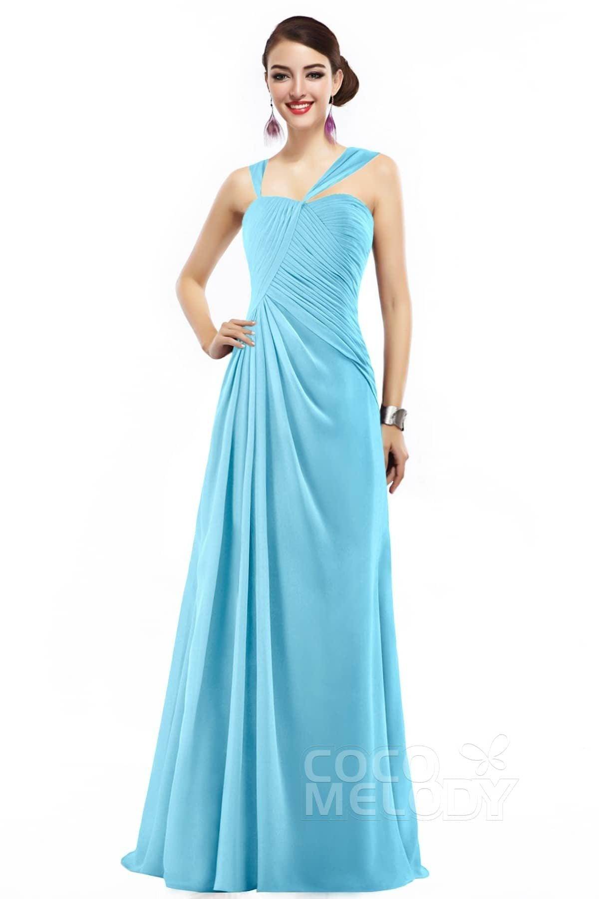 Sheath Floor Length Chiffon Bridesmaid Dress COZF1401F