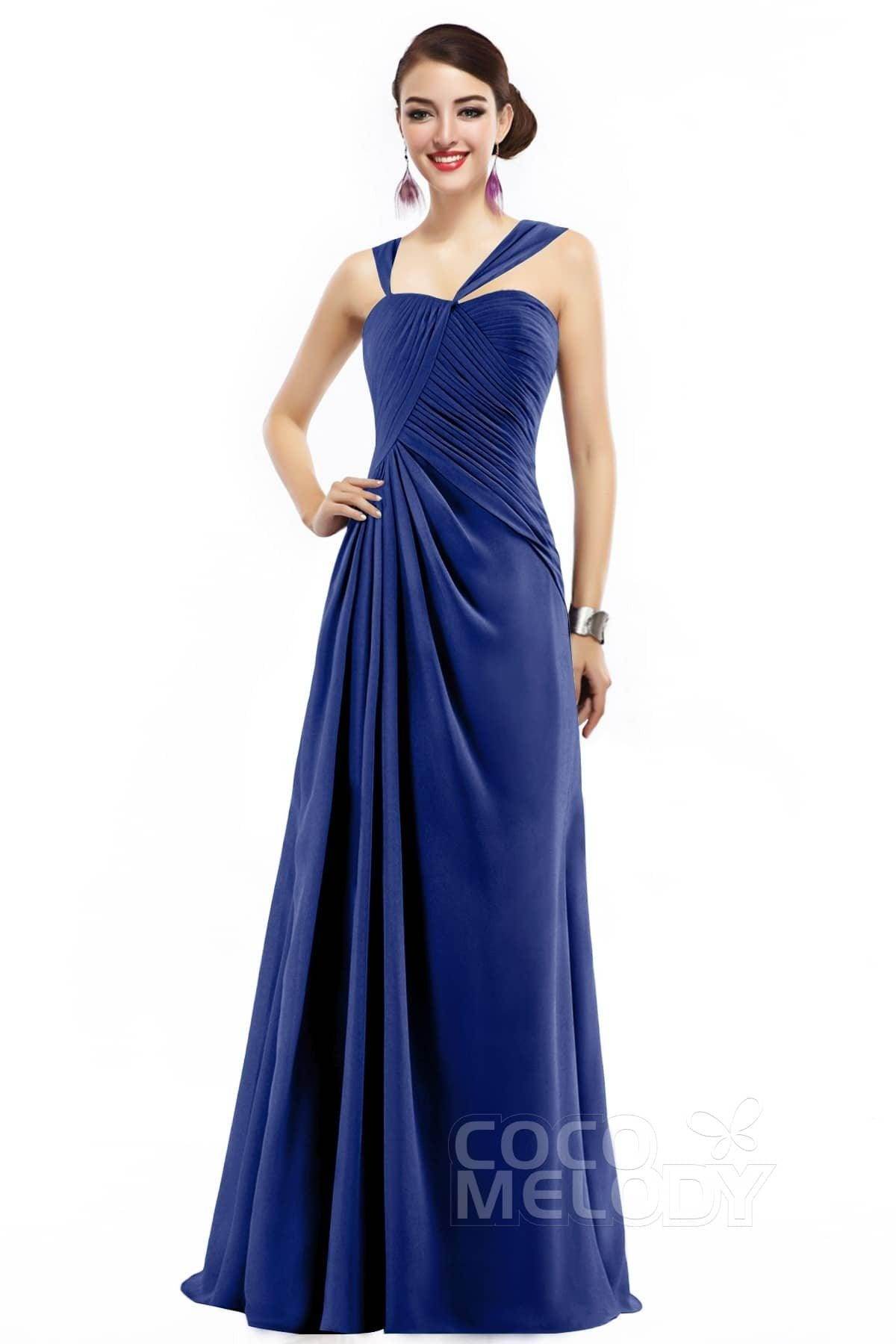 Sheath Floor Length Chiffon Bridesmaid Dress COZF1401F