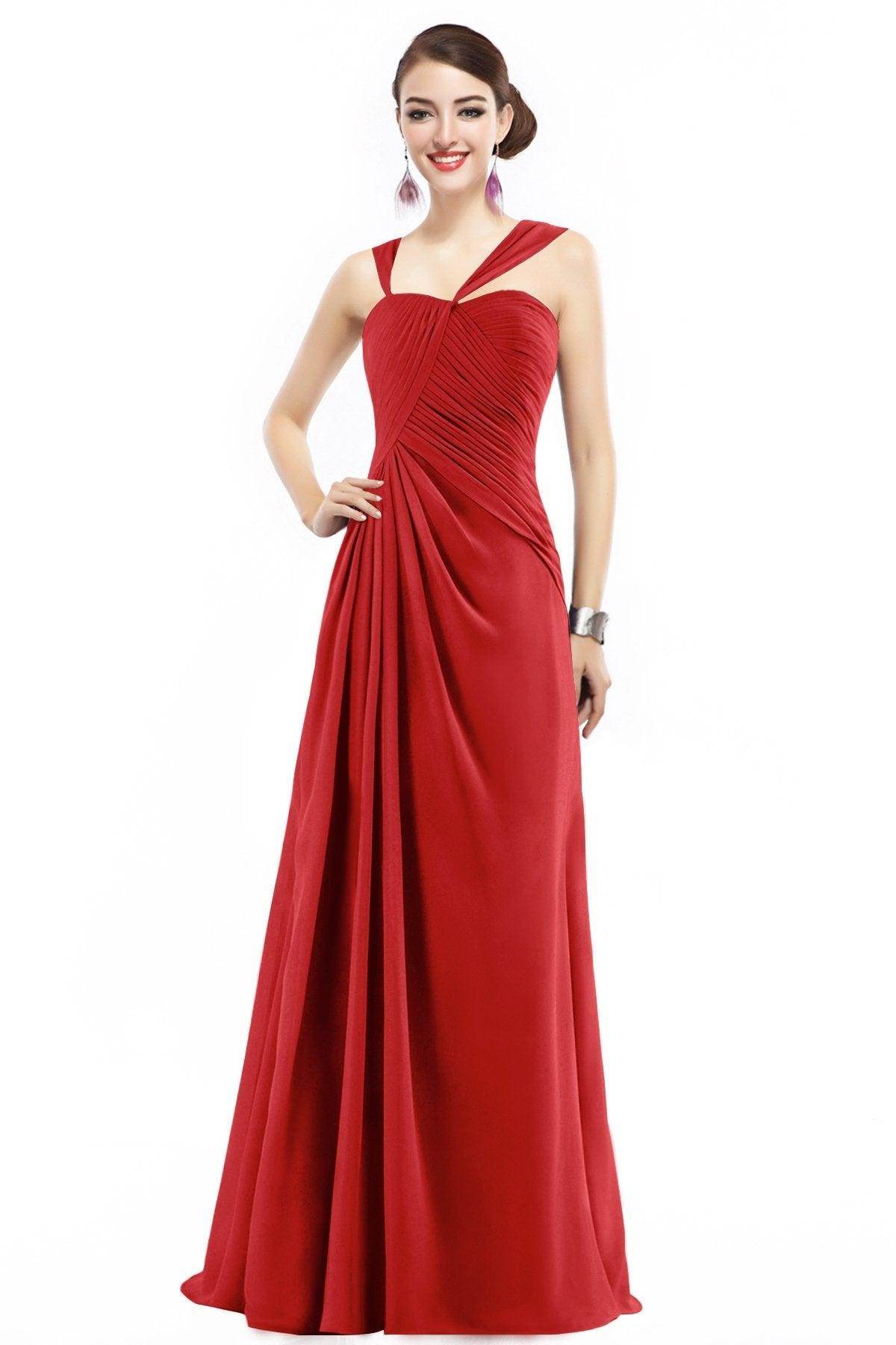 Sheath Floor Length Chiffon Bridesmaid Dress COZF1401F